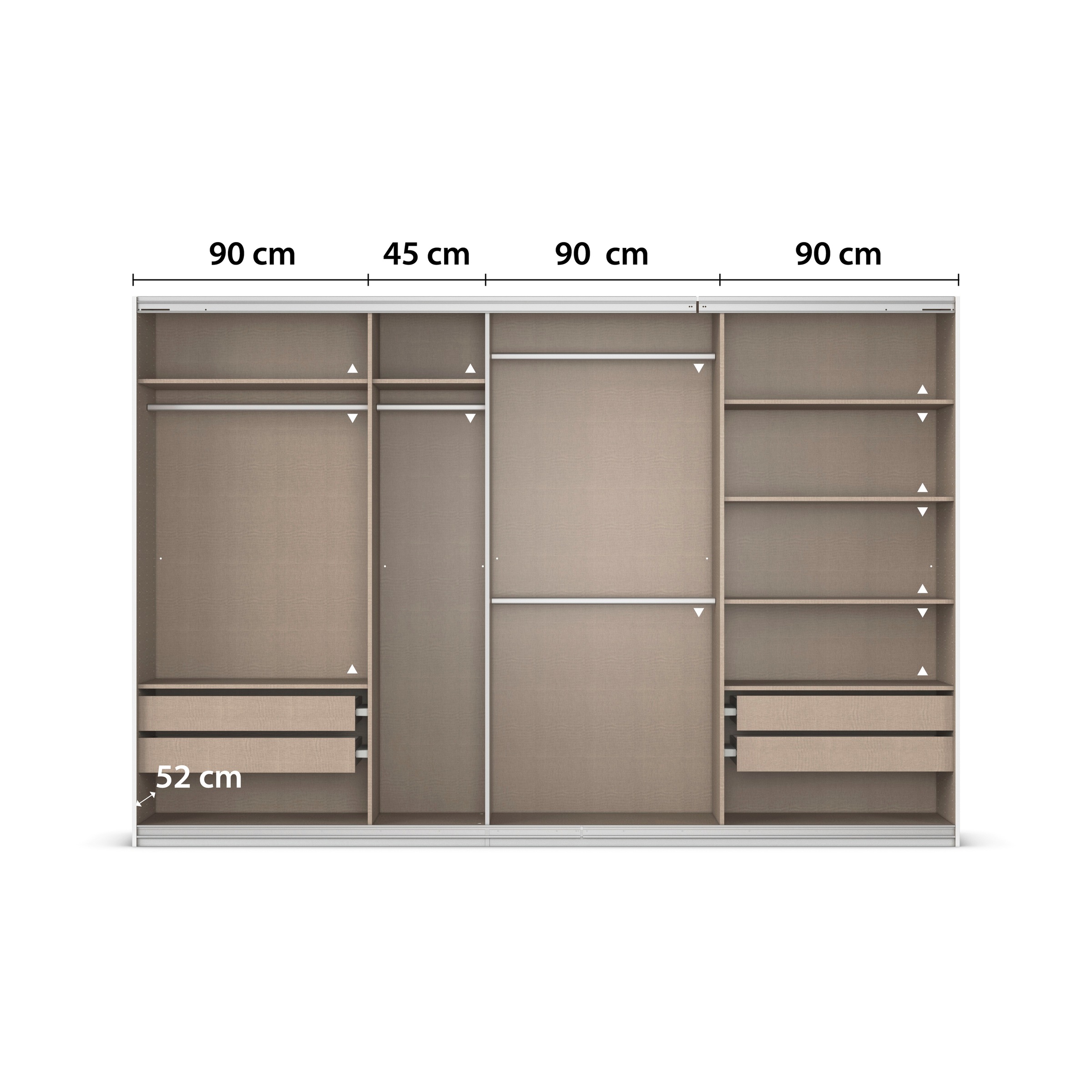 rauch Kleiderschrank »Schwebetürenschrank OTTO´s Choice Garderobe Schrank TOP ANGEBOT Avola«, (in 3 verschiedenen Ausstattungen BASIC/CLASSIC/PREMIUM inkl. Spiegel), mit eleganten Zierleisten in Chrom, Schwarz oder Weiß MADE IN GERMANY