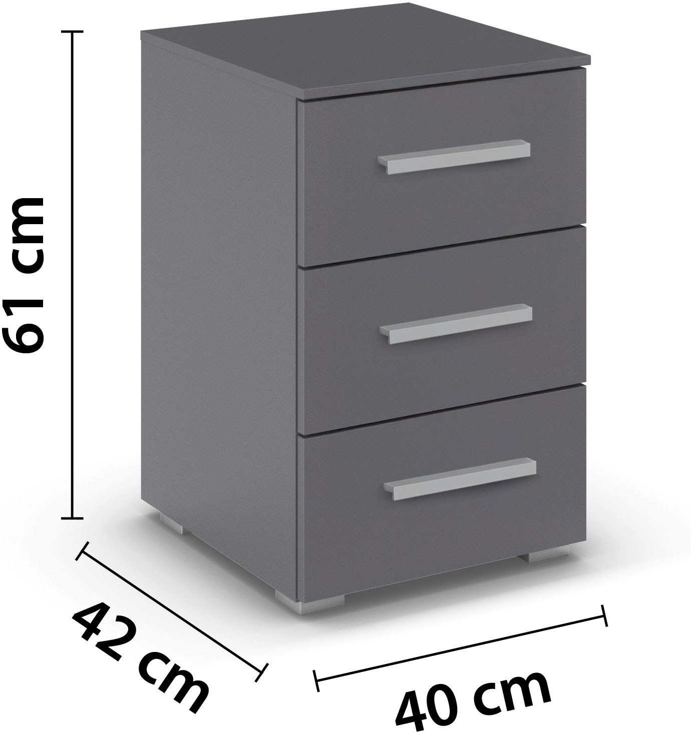 rauch Nachtkommode »Nachttisch Nachtkonsole Nachtschrank KOLUNA mit Dekorfront«, (Breite 40 cm), mit 3 geräumigen Schubladen für viel Stauraum MADE IN GERMANY