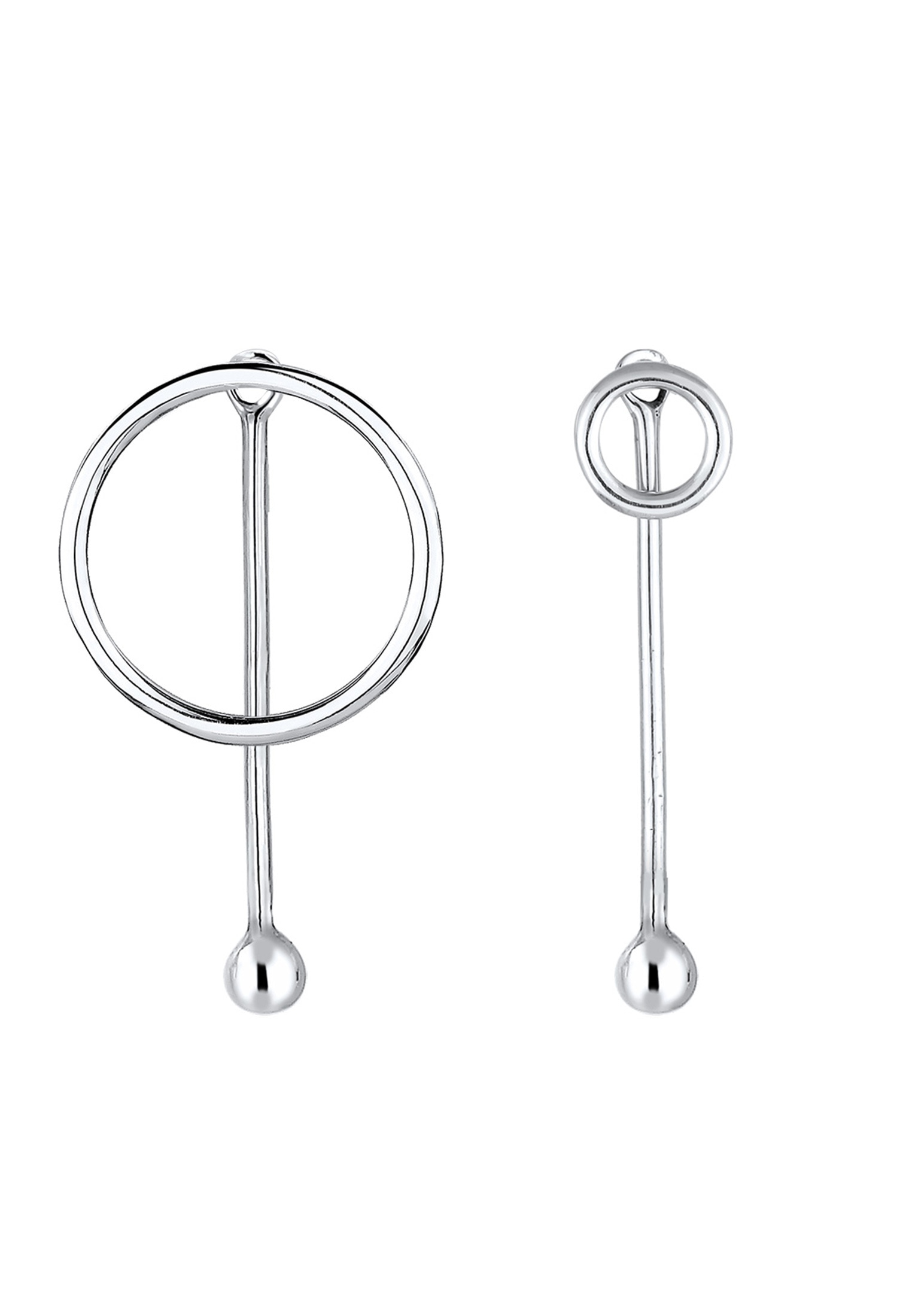 Elli Paar Ohrstecker »Geo Kreis Asymmetrisch 925 Sterling Silber«