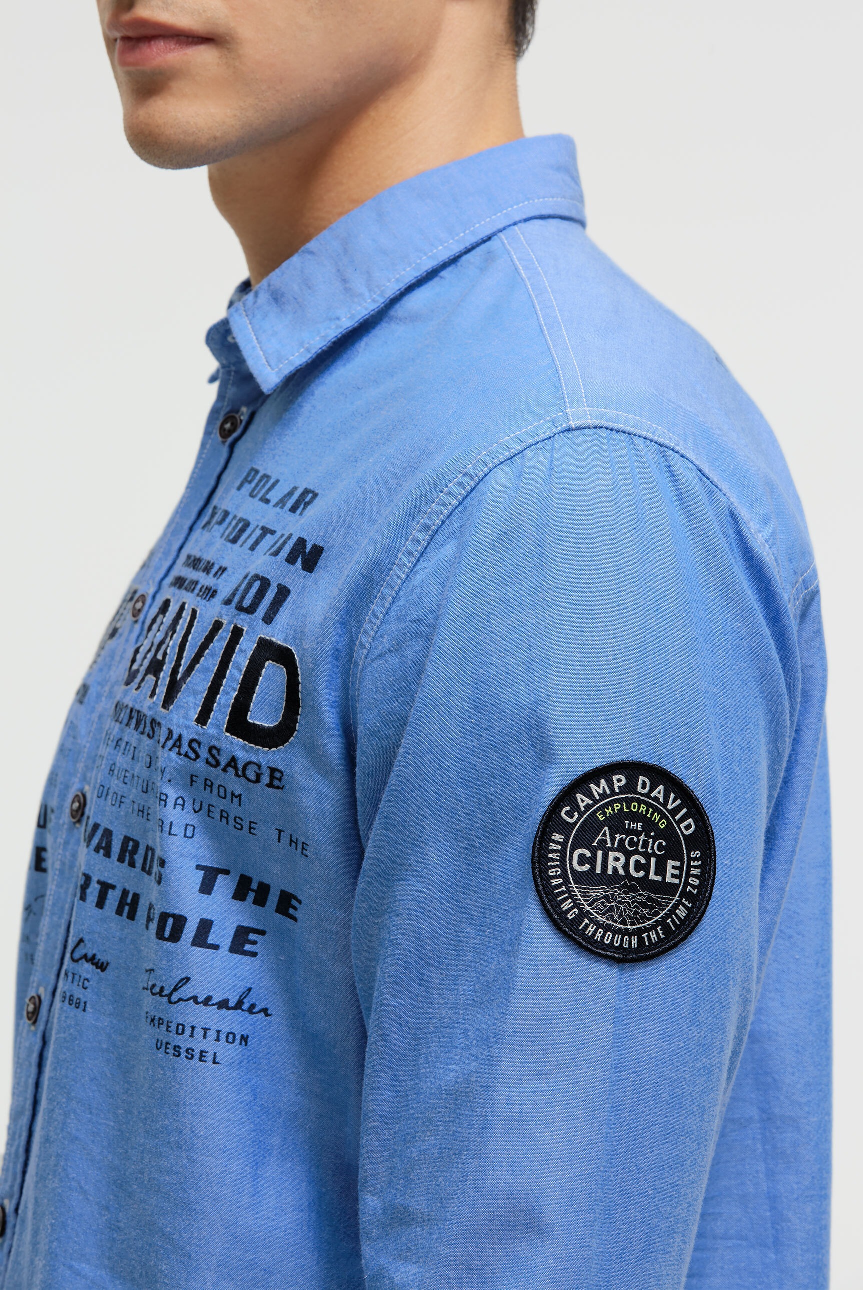 CAMP DAVID Langarmhemd aus Baumwolle