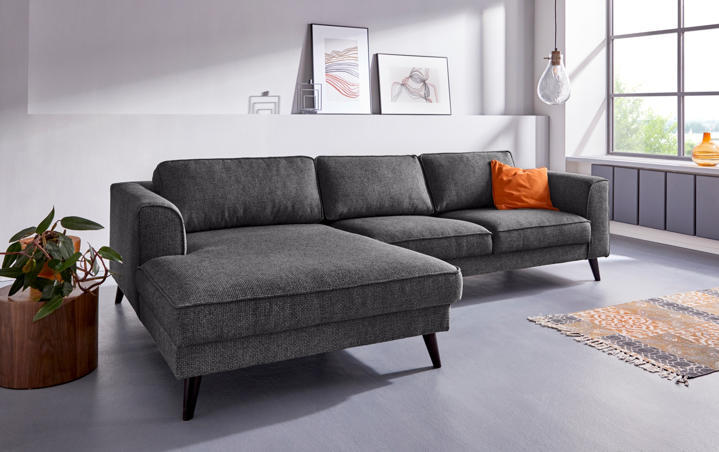 INOSIGN Ecksofa "Lumber Jack, elegant und bequem, Breite 280, hoher Fuß, L- günstig online kaufen