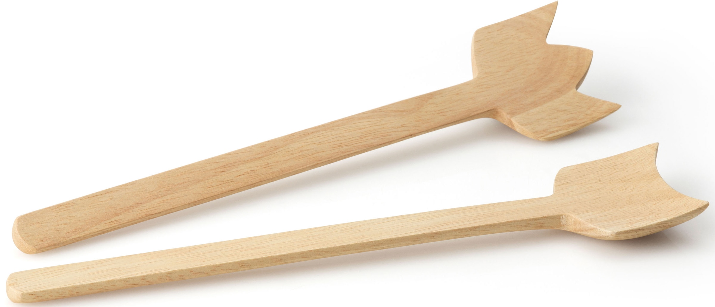 CONTINENTA Salatbesteck "Simple", braun, Kochbesteck-Sets, Gummibaumholz, jedes Stück ein Unikat