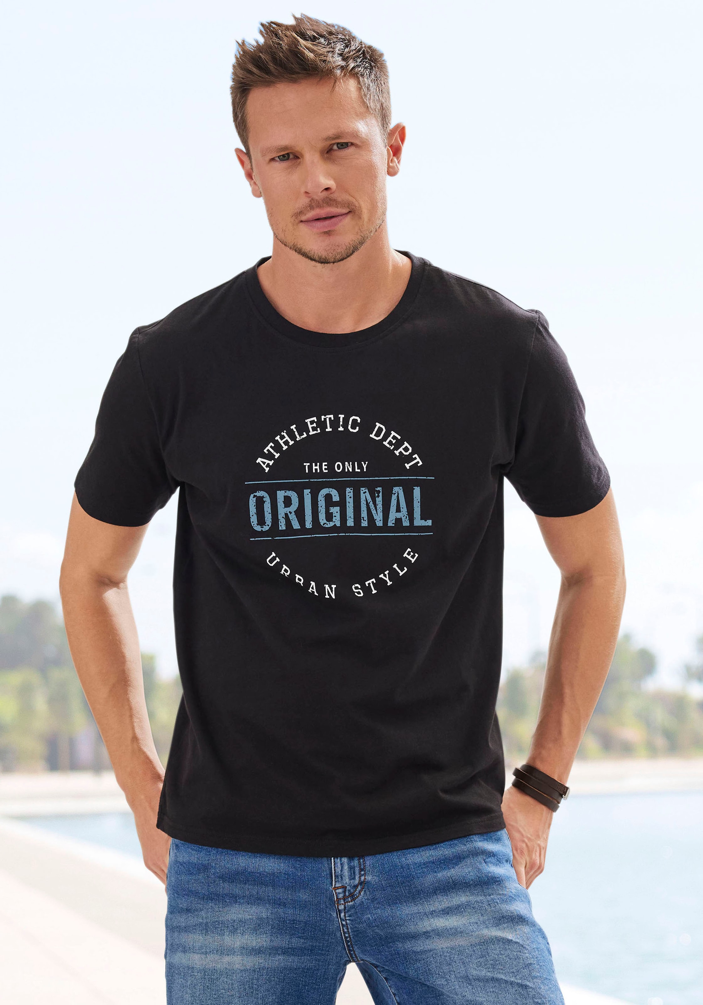 John Devin T-Shirt "Regular Fit,", Kurzarm, Freizeitshirt mit Rundhals, Fro günstig online kaufen