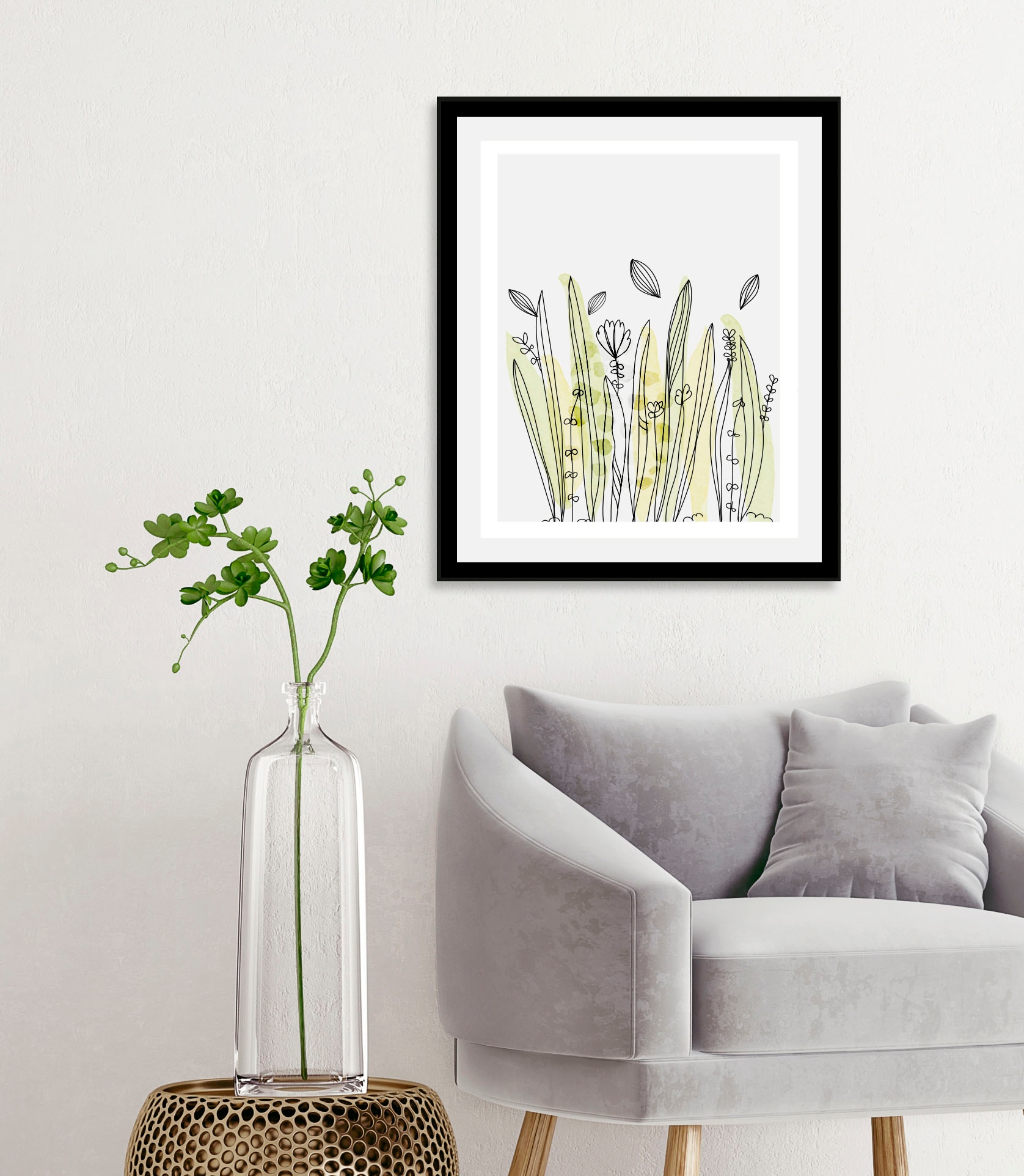 queence Bild "Aquarell Gräser", Blumen-Blumenbilder-Pflanzen-Pflanzenbilder günstig online kaufen