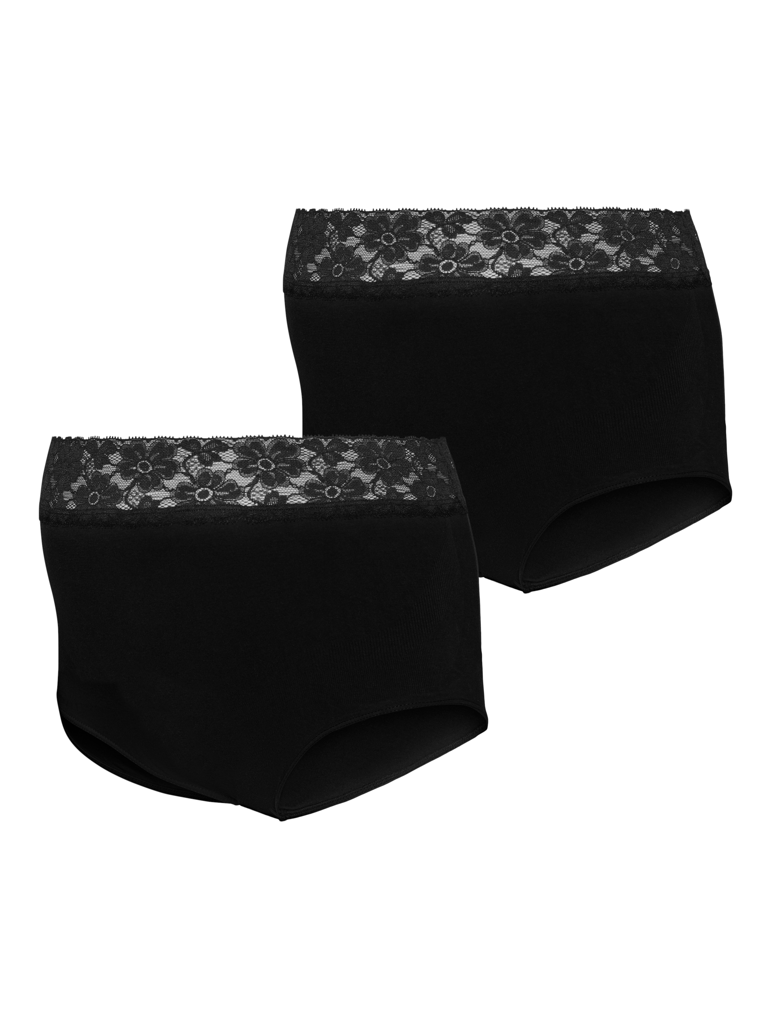 Mamalicious High-Waist-Hipster "MLHEAL HW LACE PANTIES 2-P NOOS" Packung, 2 Stk. Baumwollmischung aus Jersey mit Stretchanteil, bequeme Passform