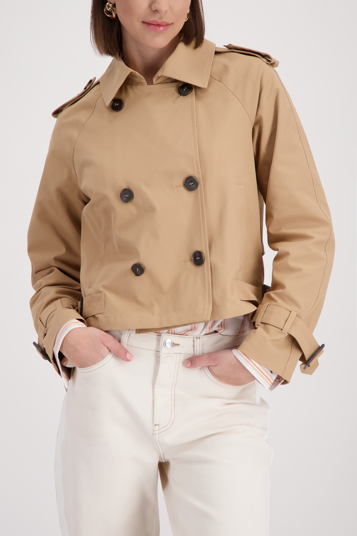 Monari Kurzjacke "Trench kurz" ohne Kapuze Regular fit mit stilvollen Knöpf günstig online kaufen
