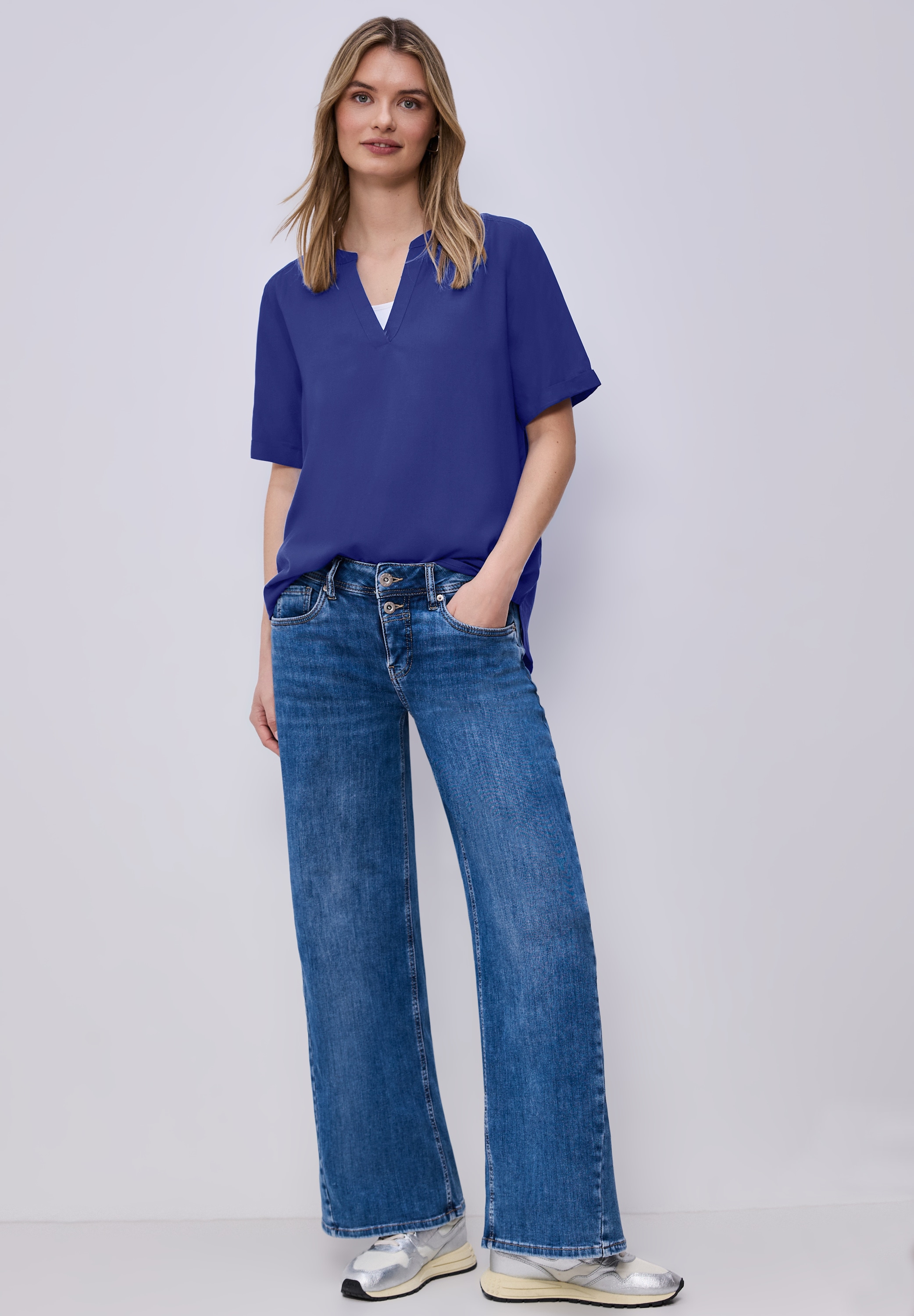 STREET ONE Kurzarmbluse aus softer Viskose