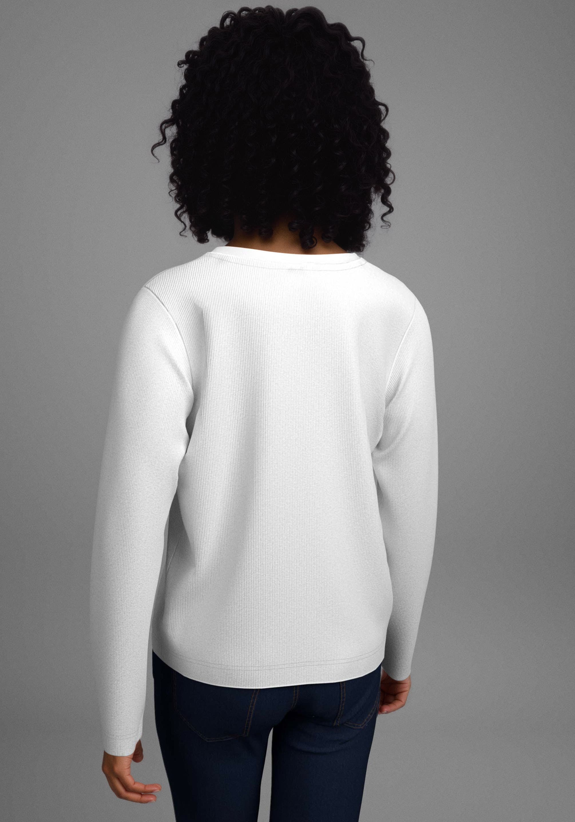 H.I.S Langarmshirt »2er Packung Shirts aus Rippware«, (2 tlg.), 2er Pack Langarmshirts