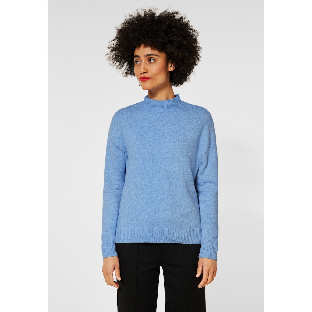 STREET ONE Stehkragenpullover in Melange Optik STREET ONE Stehkragenpullover in Melange Optik