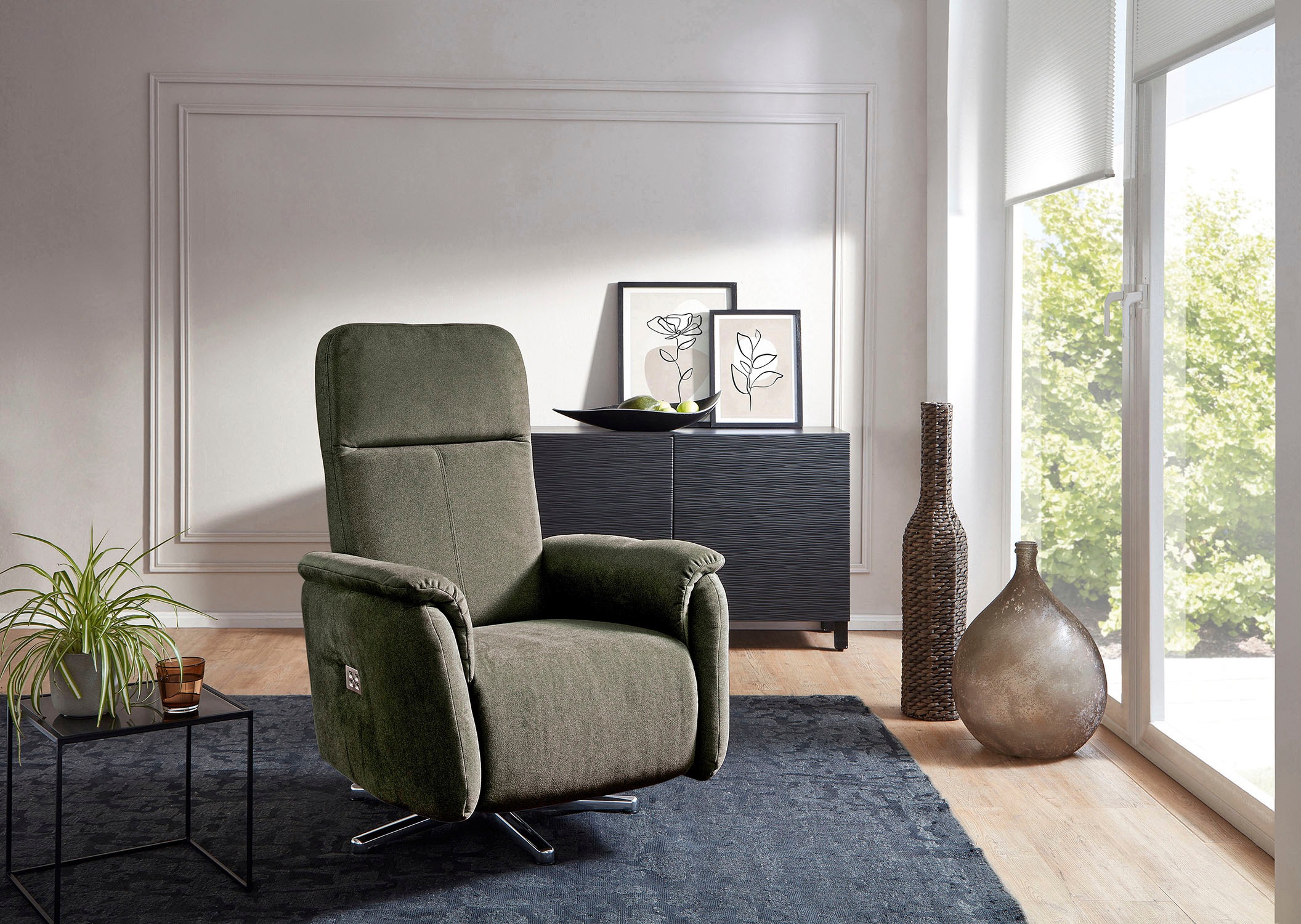 CALIZZA INTERIORS Relaxsessel »Olivin«, inklusiver stufenloser Kopfteilverstellung und mit Verstellung