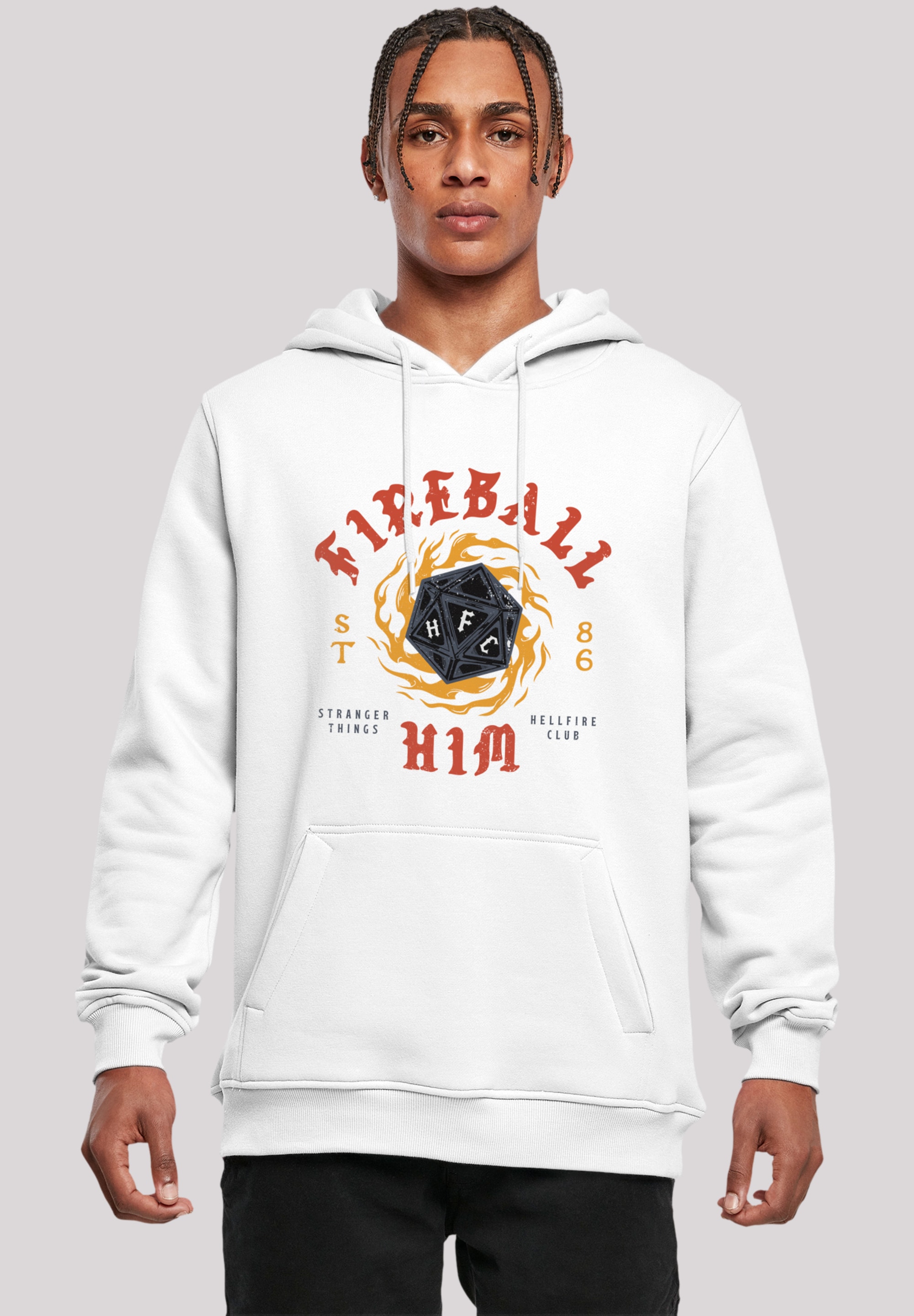 F4NT4STIC Kapuzenpullover "Stranger Things Fireball Dice 86 Netflix TV Series", Premium Qualität