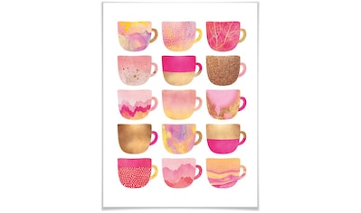 Poster »Kaffeetassen Pink«, Geschirr & Besteck, (1 St.)
