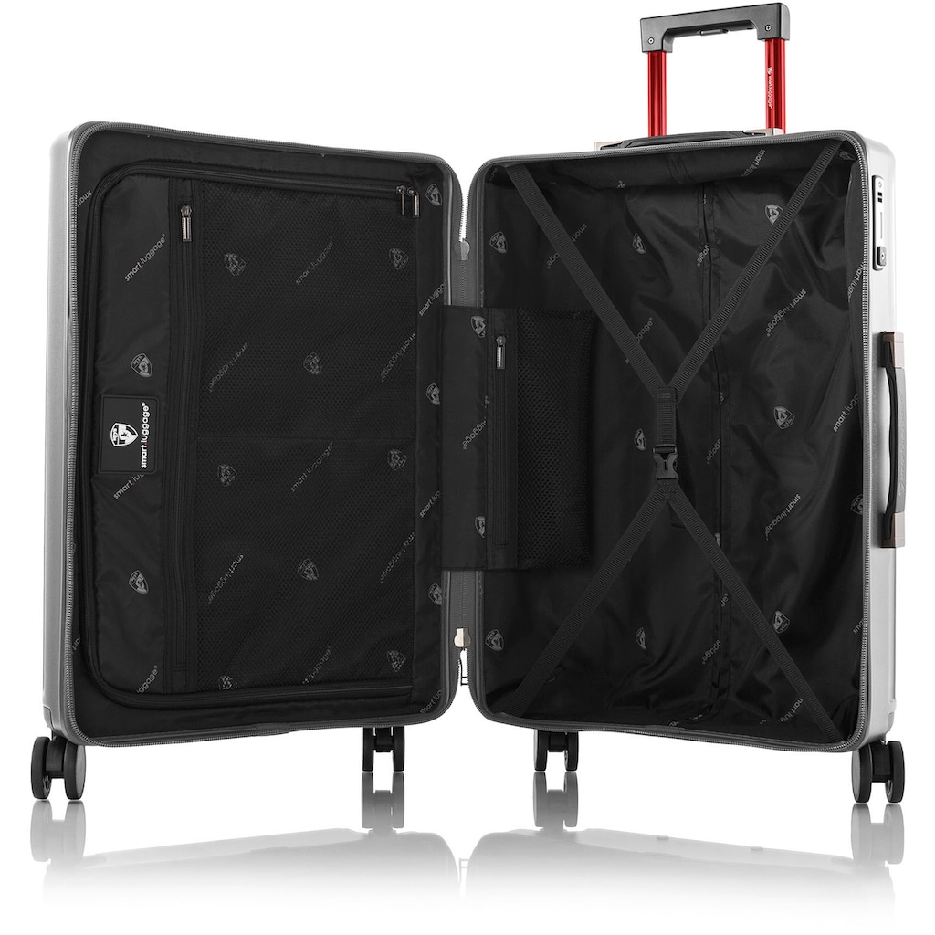 Heys Hartschalen-Trolley »Smart Luggage® silber, 53 cm«, 4 Rollen