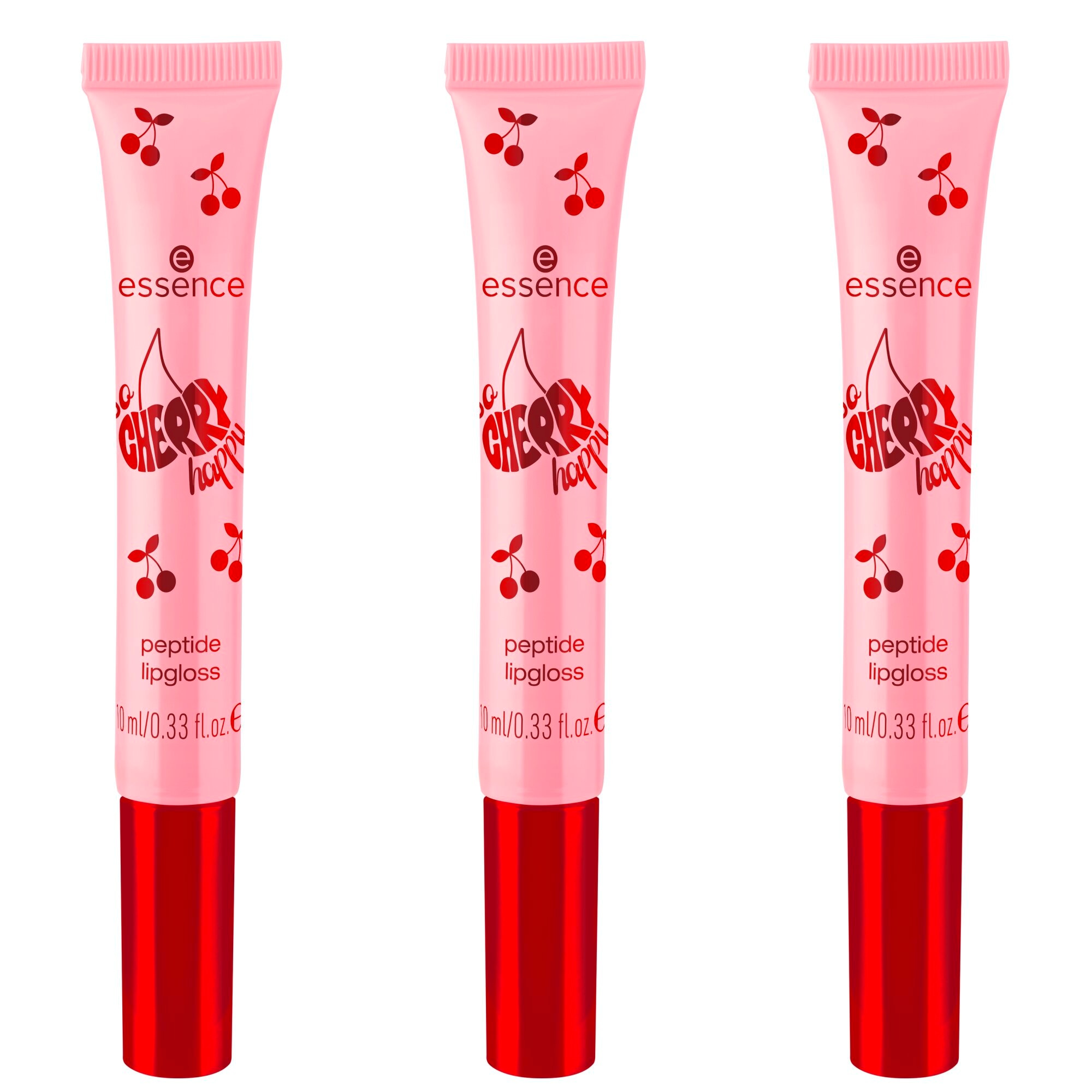 ESSENCE Kinder Lipgloss "SO CHERRY happy peptide lipgloss"cherry, cherry baby, Lippen-Kosmetika, Pflegende Formel, ultraglänzendes Finish,