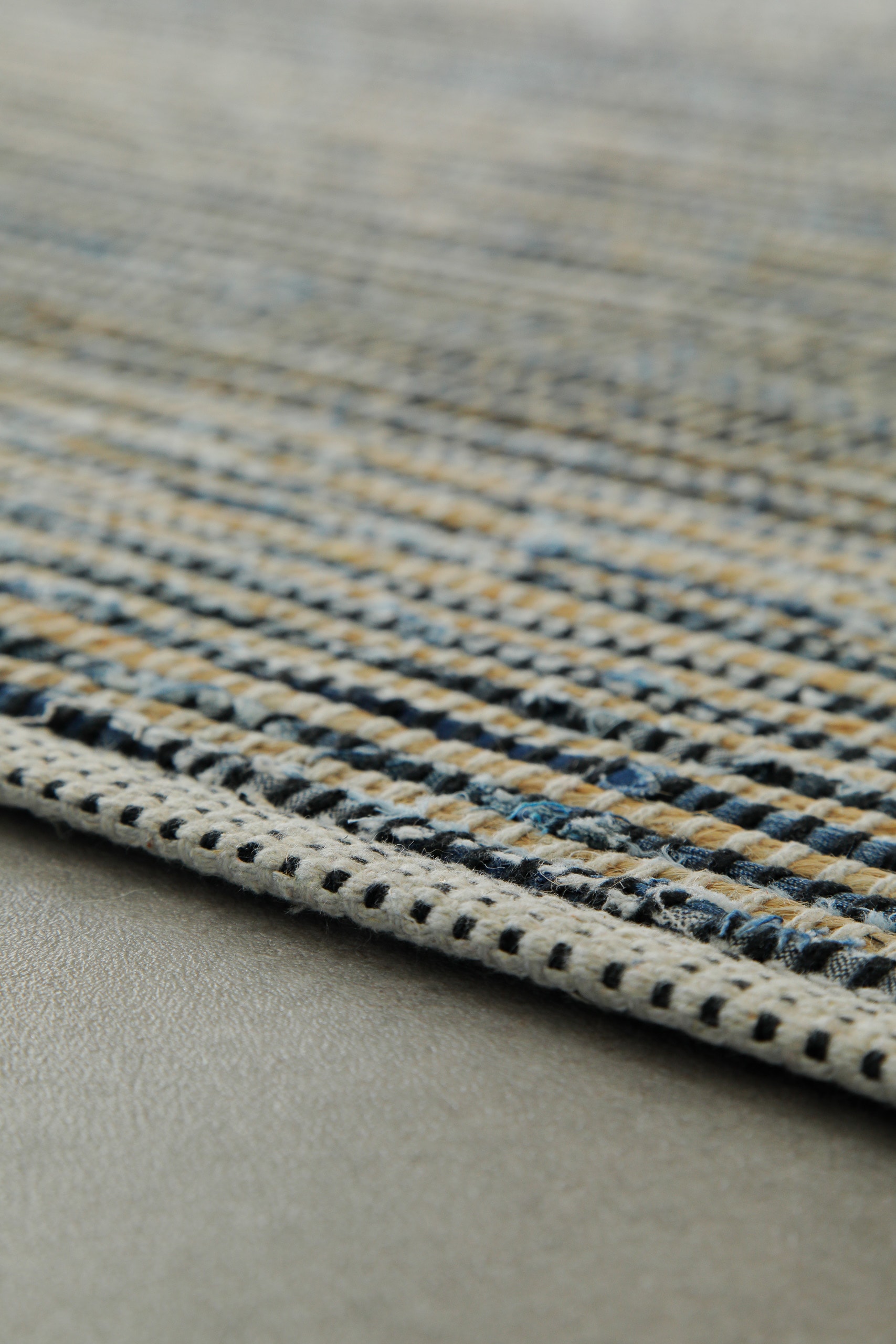 Wecon home Teppich »Denim Feels«, rechteckig, 6 mm Höhe, handgewebt, robust, pflegeleicht, skandi, Natur, Jute, Wohnzimmer