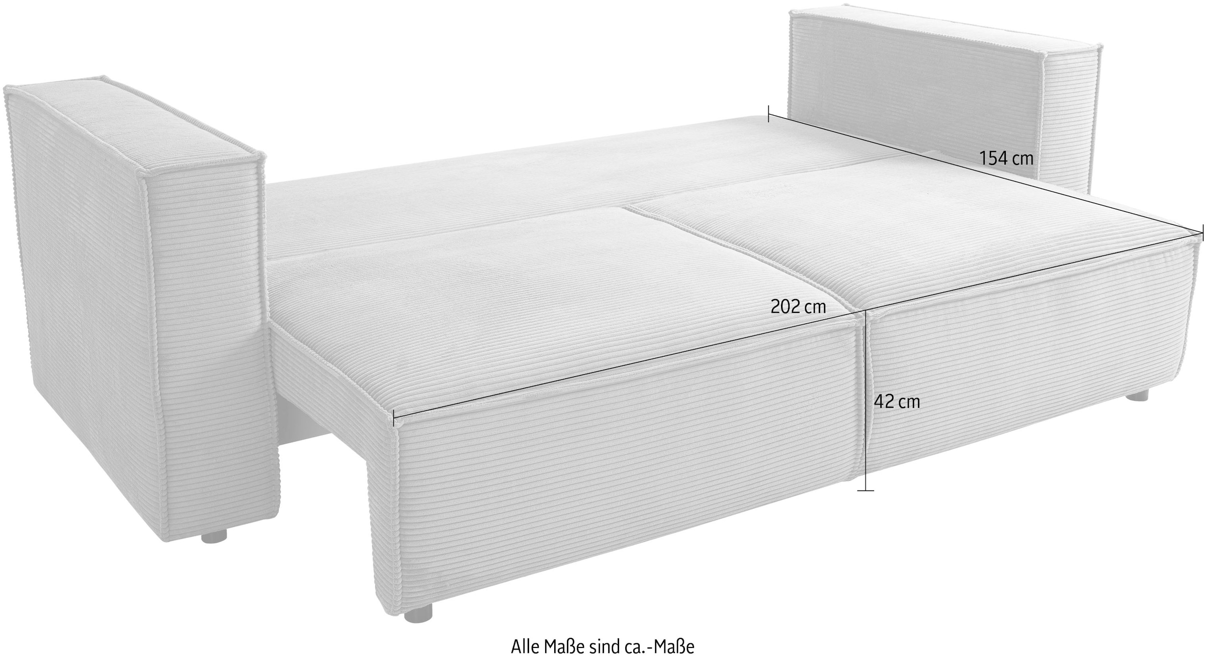 WERK2 Schlafsofa »Memo Kansas Breite 252cm, mit extragroßer Liegefläche 202x152cm«