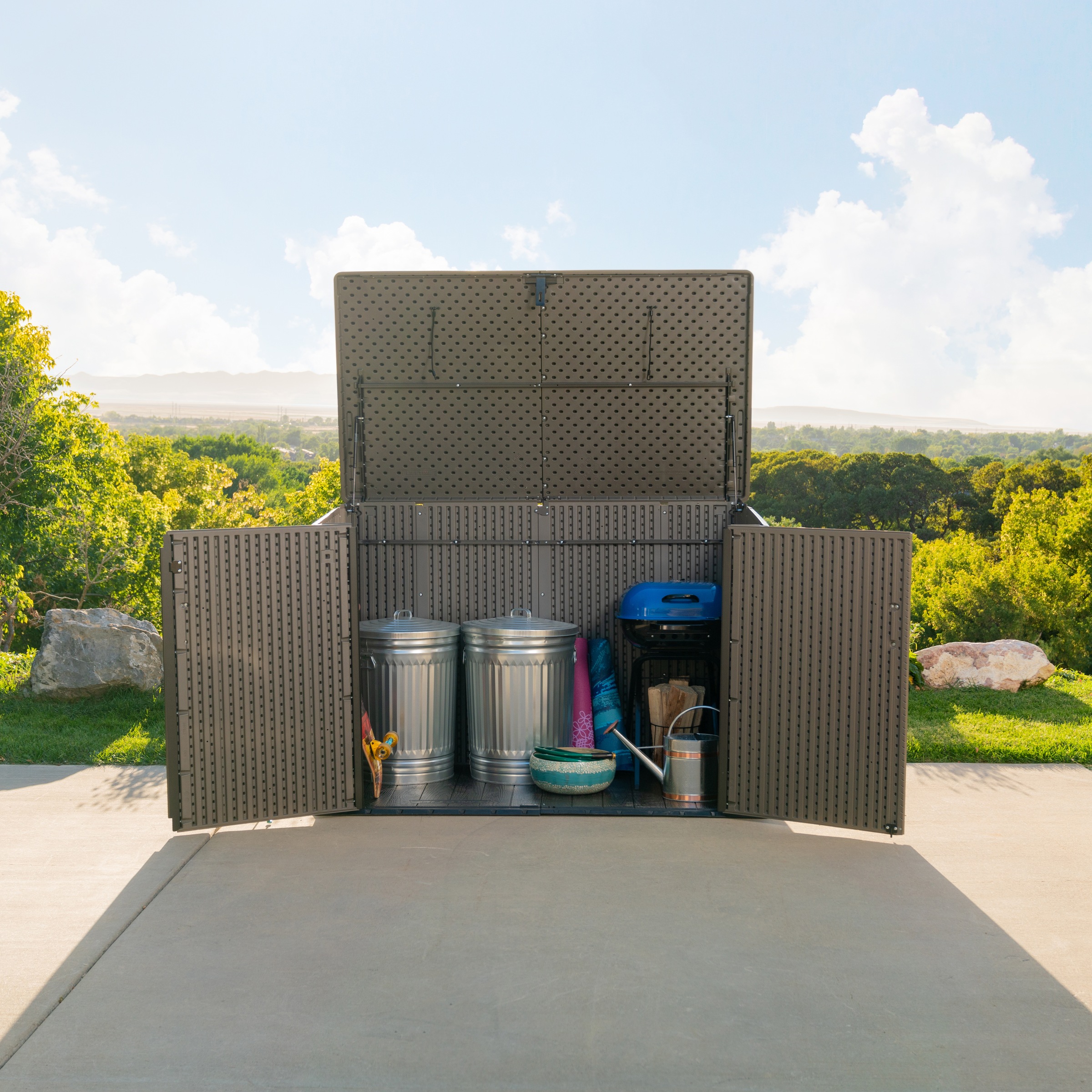 Lifetime Mülltonnenbox »Geräteschrank Greg«, Platz für 3 Mülltonnen je 240 L, BxHxT: 191x108x132 cm