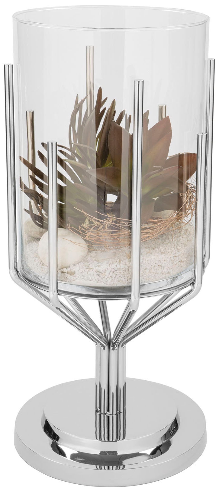 Windlicht Fink - St.), BAUR »LUXOR«, Glas aus Silberfarben und | Edelstahl (1 Aluminium,