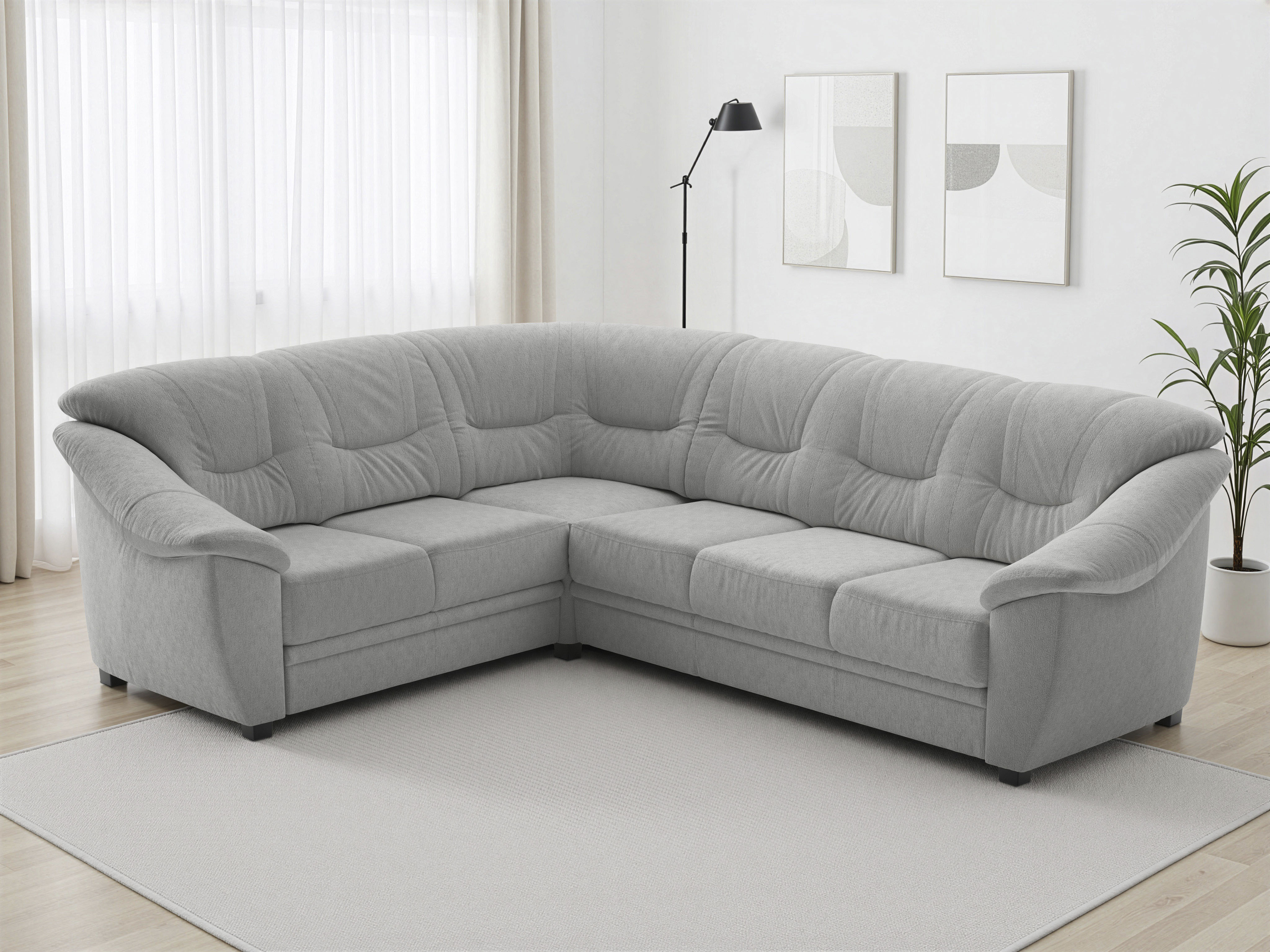 sit&more Ecksofa "Savona L-Form, B. 262 cm, Komfortsitz, Eckcouch mit Stoff- & Lederwahl" optional Schlaffunktion, Liegefl. 120x195 cm
