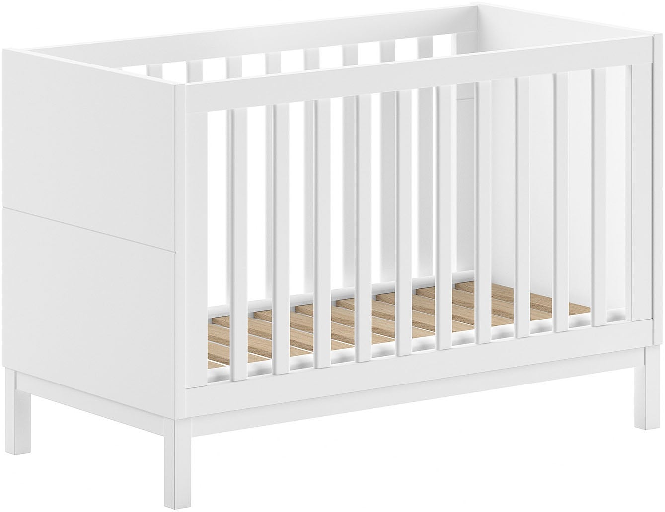 Vipack Babybett »in gradlinigem Design, standfest gebaut, pflegeleichte Oberfläche«, 60x120 cm, 3-fach verstellbarer Lattenrost, Ausf. weiß lackiert