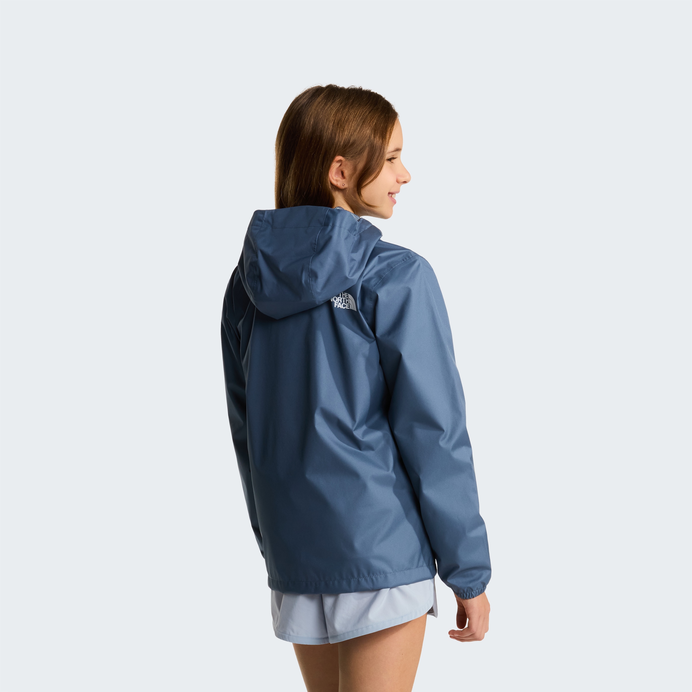 The North Face Regenjacke »TEEN ZIPLINE RAIN JACKET« für Jugendliche, mit fester Kapuze, mit RV-Garage