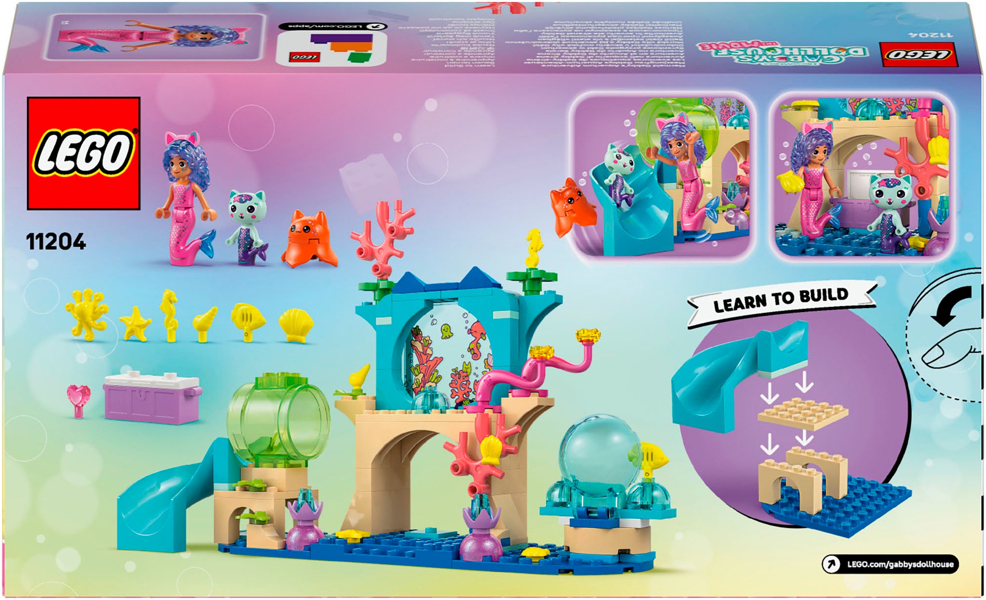 LEGO® Konstruktionsspielsteine »Meerjungfrau Gabbys Aquarium Abenteuer (11204), LEGO Gabby's Dollhouse«, (103 St.), Made in Europe