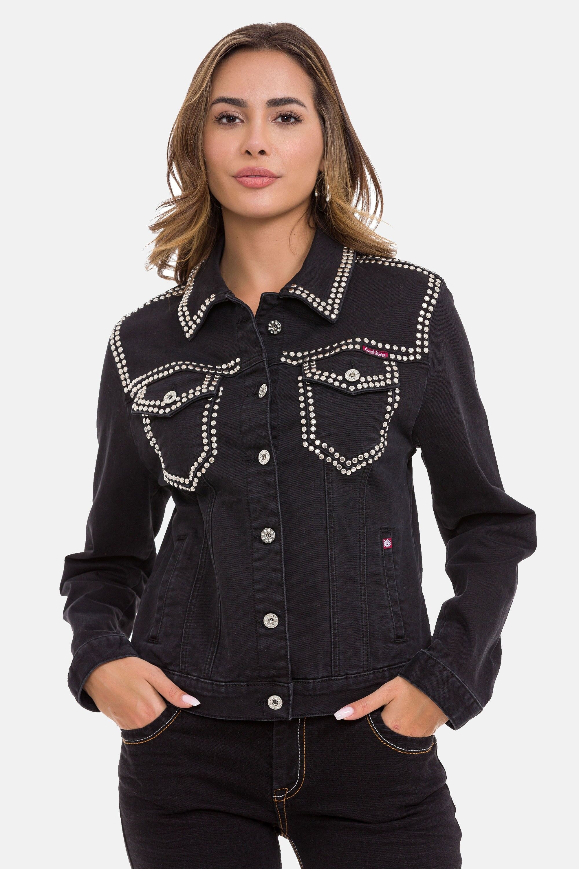 Cipo & Baxx Jeansjacke »WJ213« ohne Kapuze