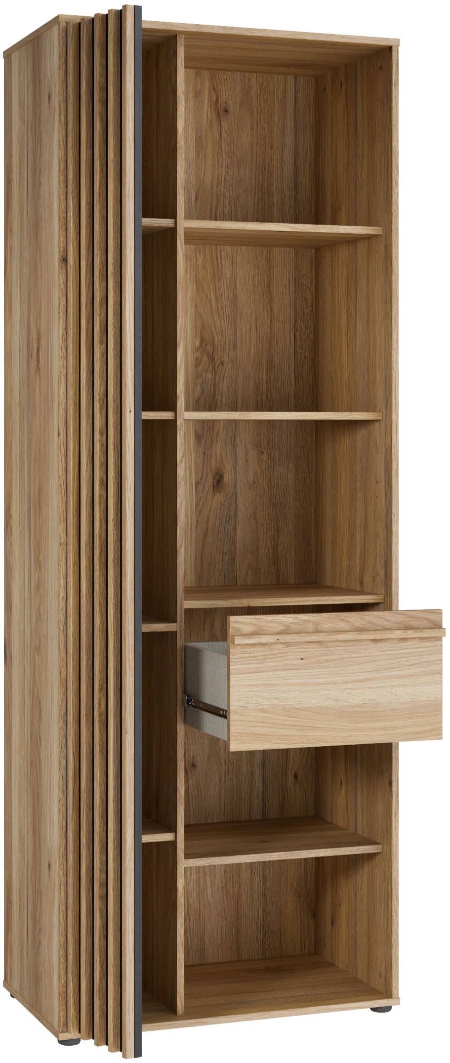 FORTE Regal »Stauraumregal, 1T/1SK, Soft Close, Vollauszug SK« B/H/T 73,1/200,1/41,7 cm optionale Beleuchtung