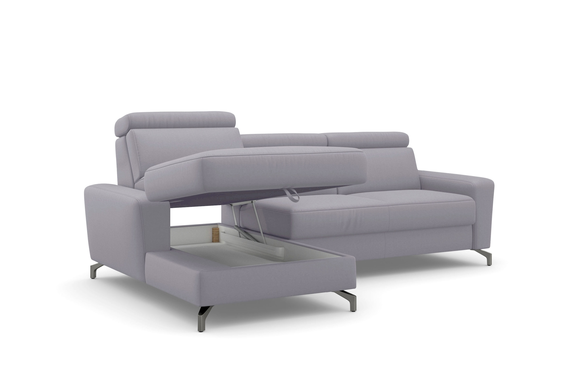 sit&more Ecksofa »Scarlett L-Form«, inklusive Kopfteilverstellung, wahlweise mit Bettfunktion, Bettkasten