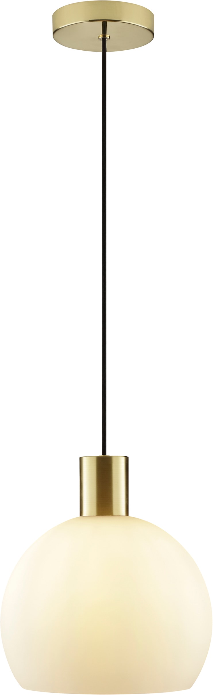 Brilliant Pendelleuchte »Cony« E27 1 Stk. Ø 25 cm x H 120 cm, E27 Fassung, Metall/Glas, messingfarben/opal weiß