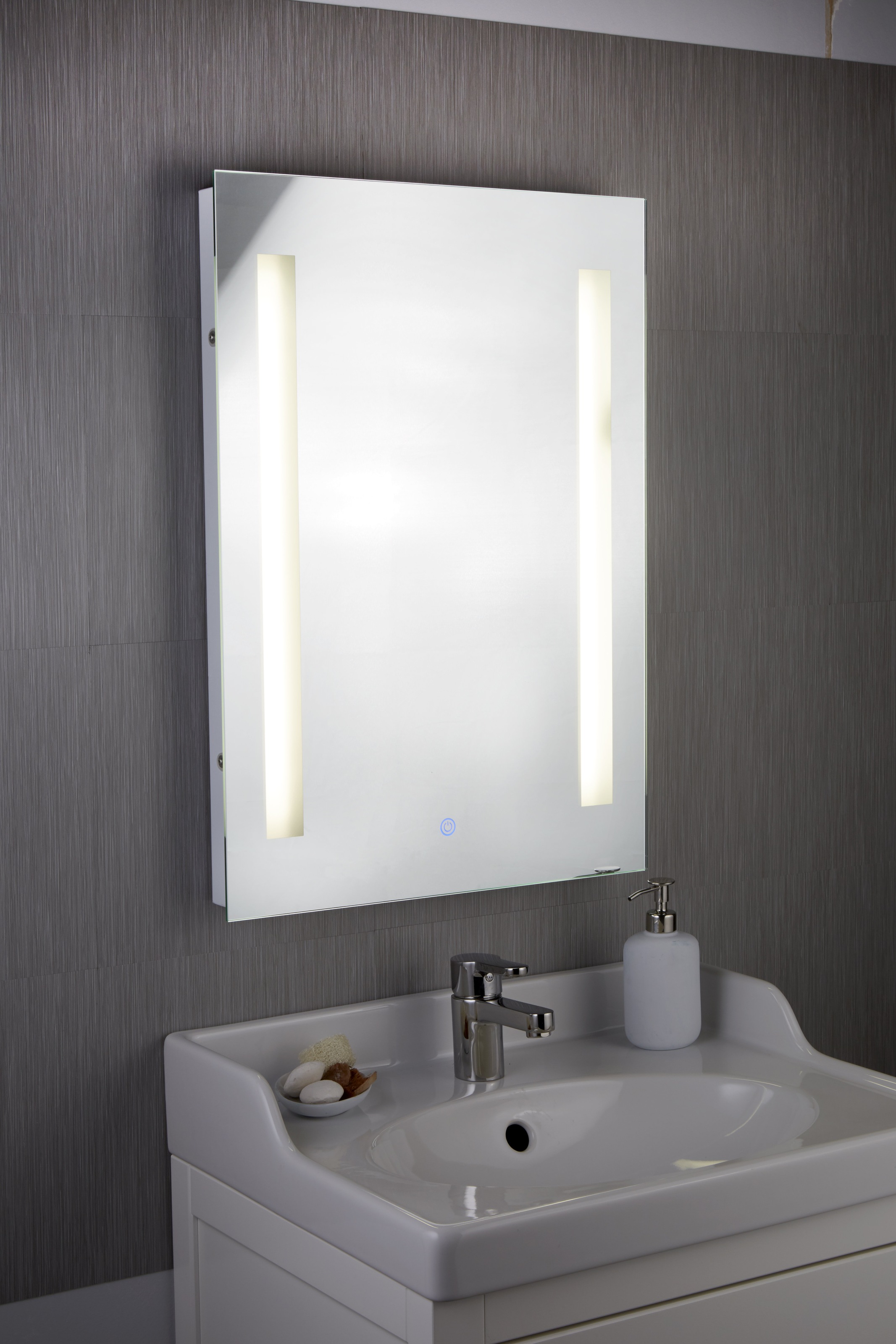 Searchlight Spiegelleuchte »Badezimmerspiegel mit Rasierfassung - Chrom & mattiert, IP44« LED-Modul 1 Stk.