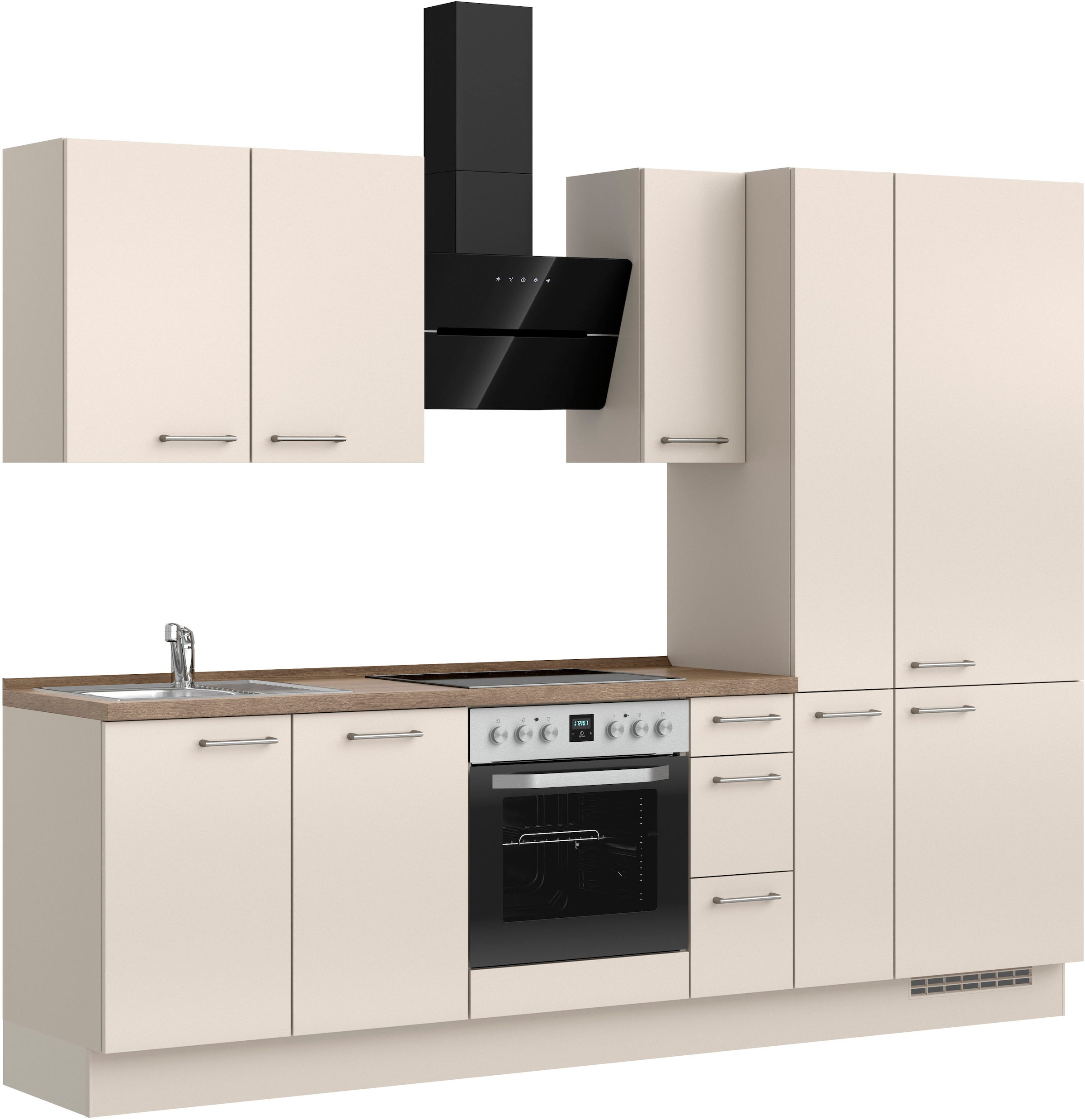 nobilia® Küchenzeile »"Laser II"«, vormontiert, Ausrichtung wählbar, Breite 270 cm, wahlw. mit E-Geräten