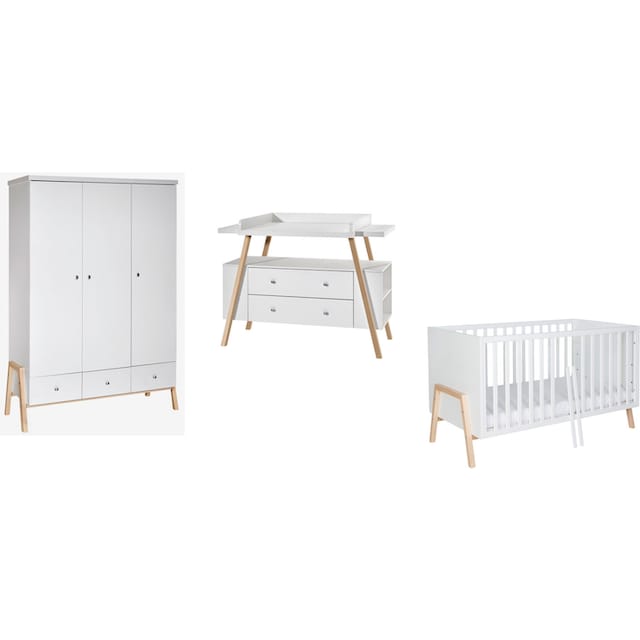 Schardt Babyzimmer-Komplettset »Holly Nature«, (Set, 3 St., Kinderbett,  Kleiderschrank, Wickelkommode), Made in Germany; mit Kinderbett, Schrank  und Wickelkommode kaufen | BAUR