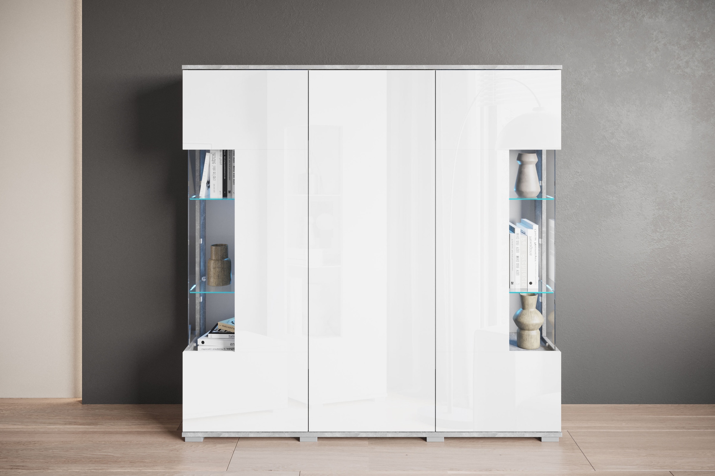 INOSIGN Highboard "Kenia", (1 St.), Modernes Highboard, mit Glastüren, Brei günstig online kaufen