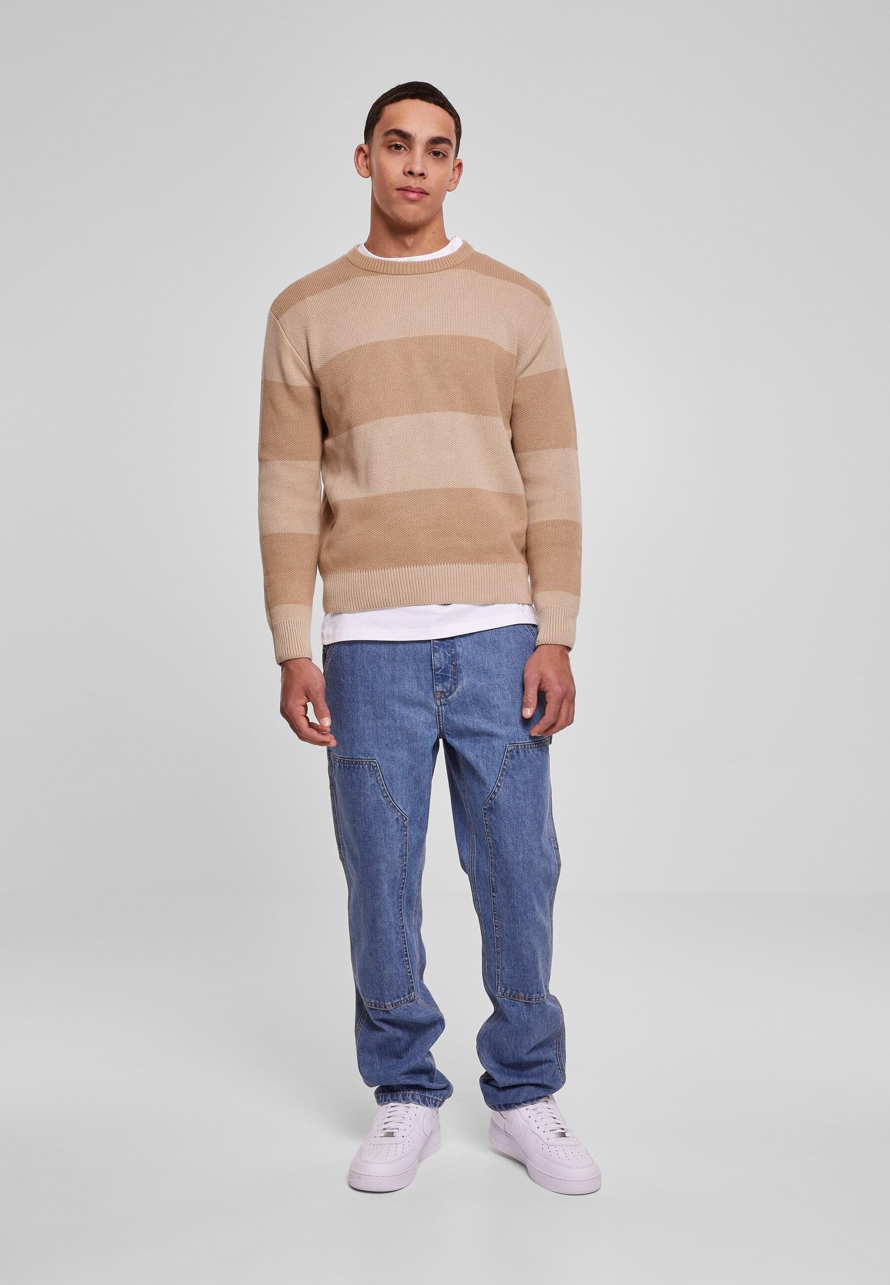 URBAN CLASSICS Rundhalspullover »Urban Classics Herren Heavy Oversized Striped Sweatshirt«, (1 tlg.)