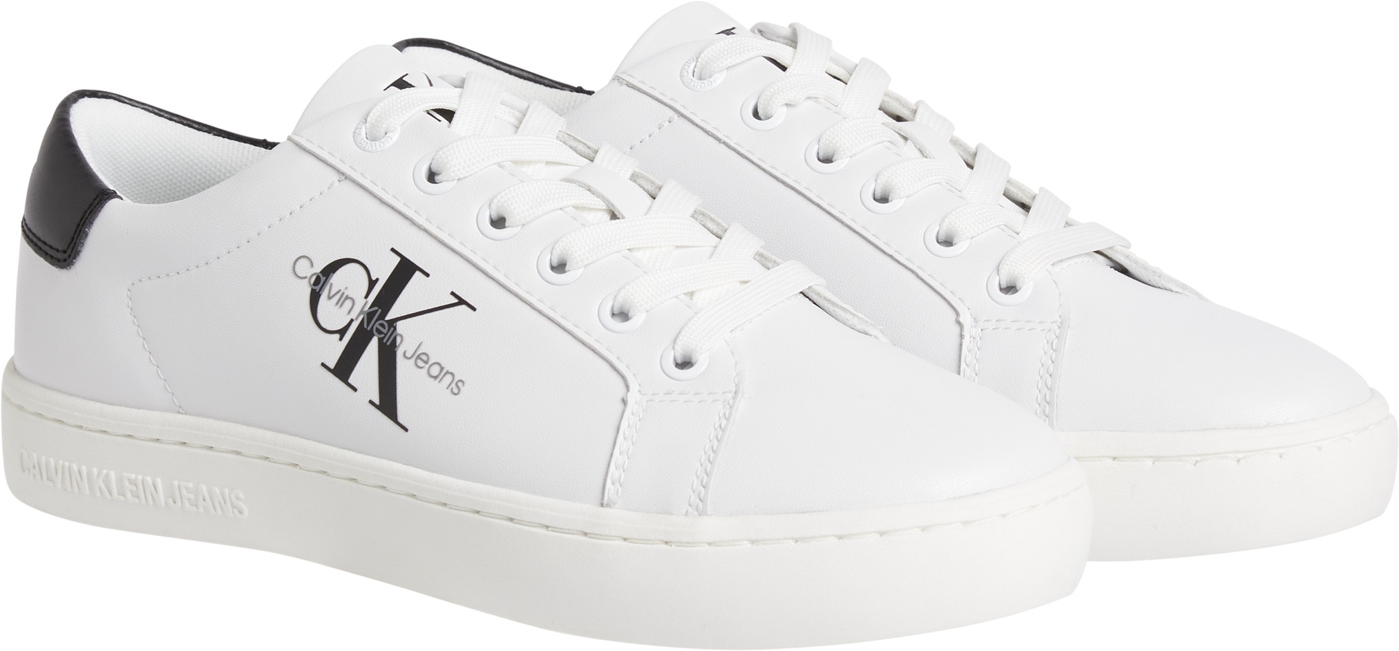 Calvin Klein Jeans Sneaker »CLASSIC CUPSOLE LACEUP LTH WN«, mit seitlichem Logoschriftzug, Freizeitschuh, Halbschuh, Schnürschuh