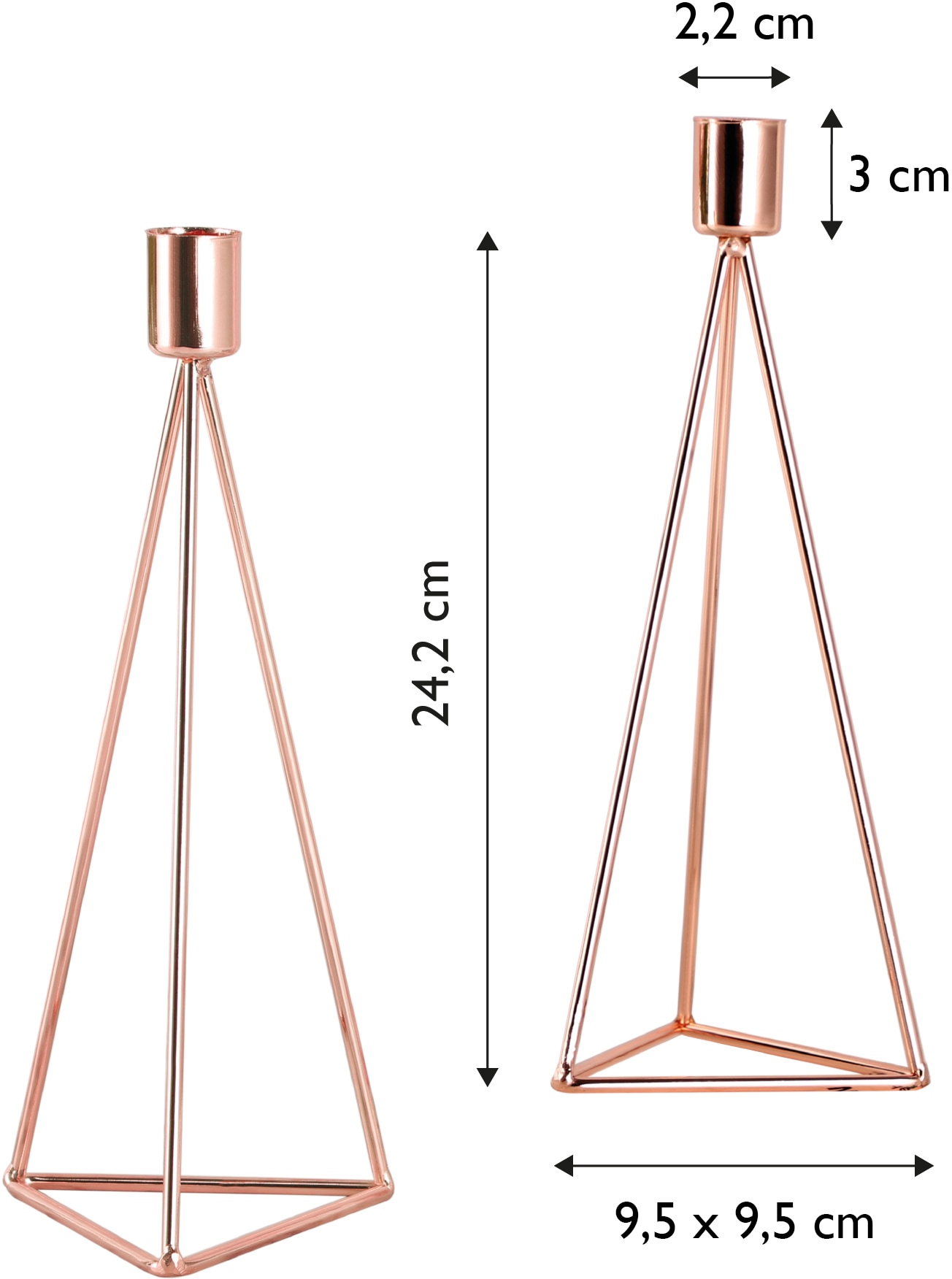 ECHTWERK Tischkerzenhalter »Modern Big, Weihnachtsdeko«, (Set, 2 St.), moderner Kerzenhalter aus Eisen, Kerzenständer, Höhe ca. 24,2 cm