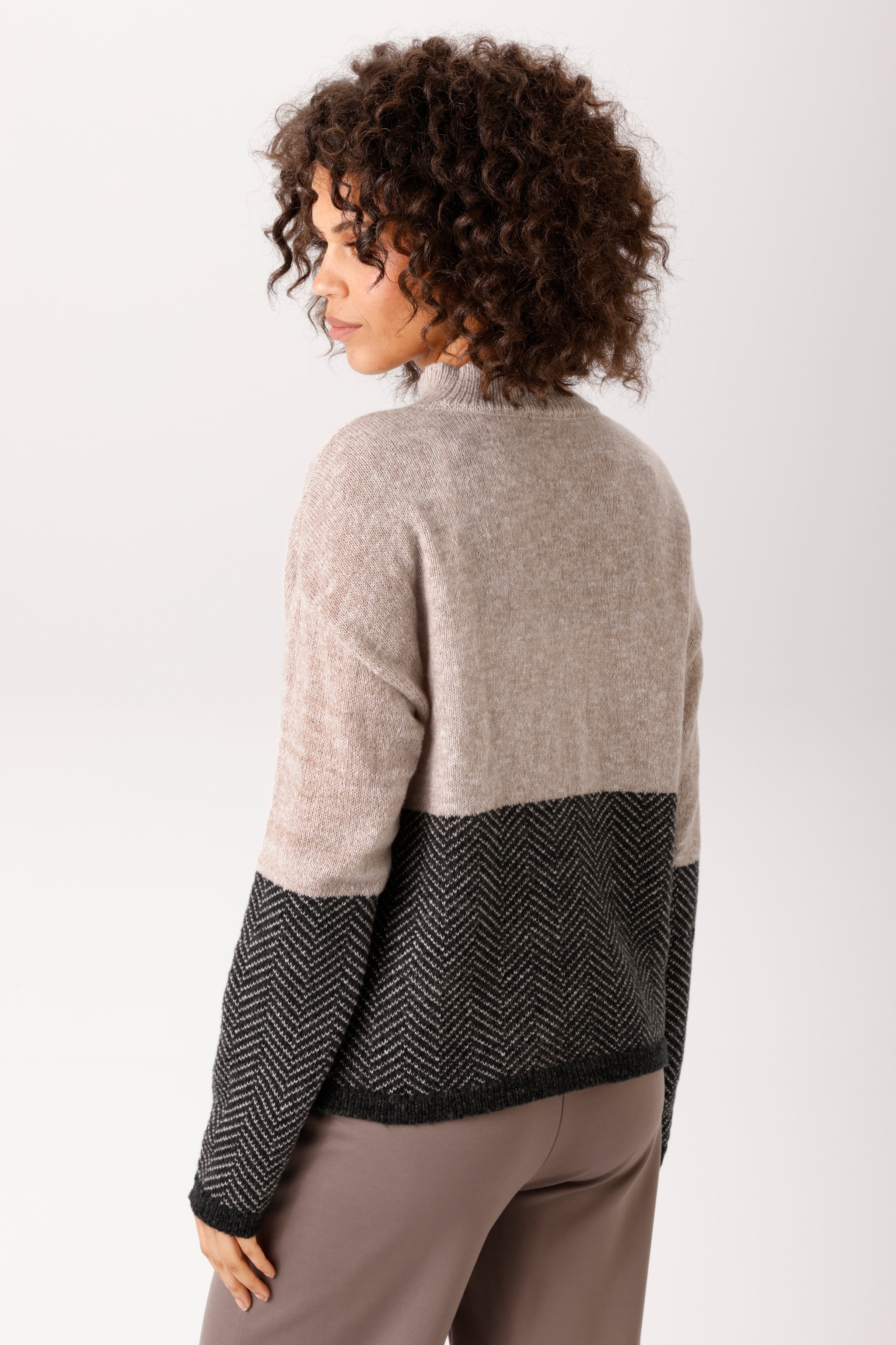 Aniston CASUAL Strickpullover im Colorblocking und Muster-Mix - NEUE KOLLEKTION