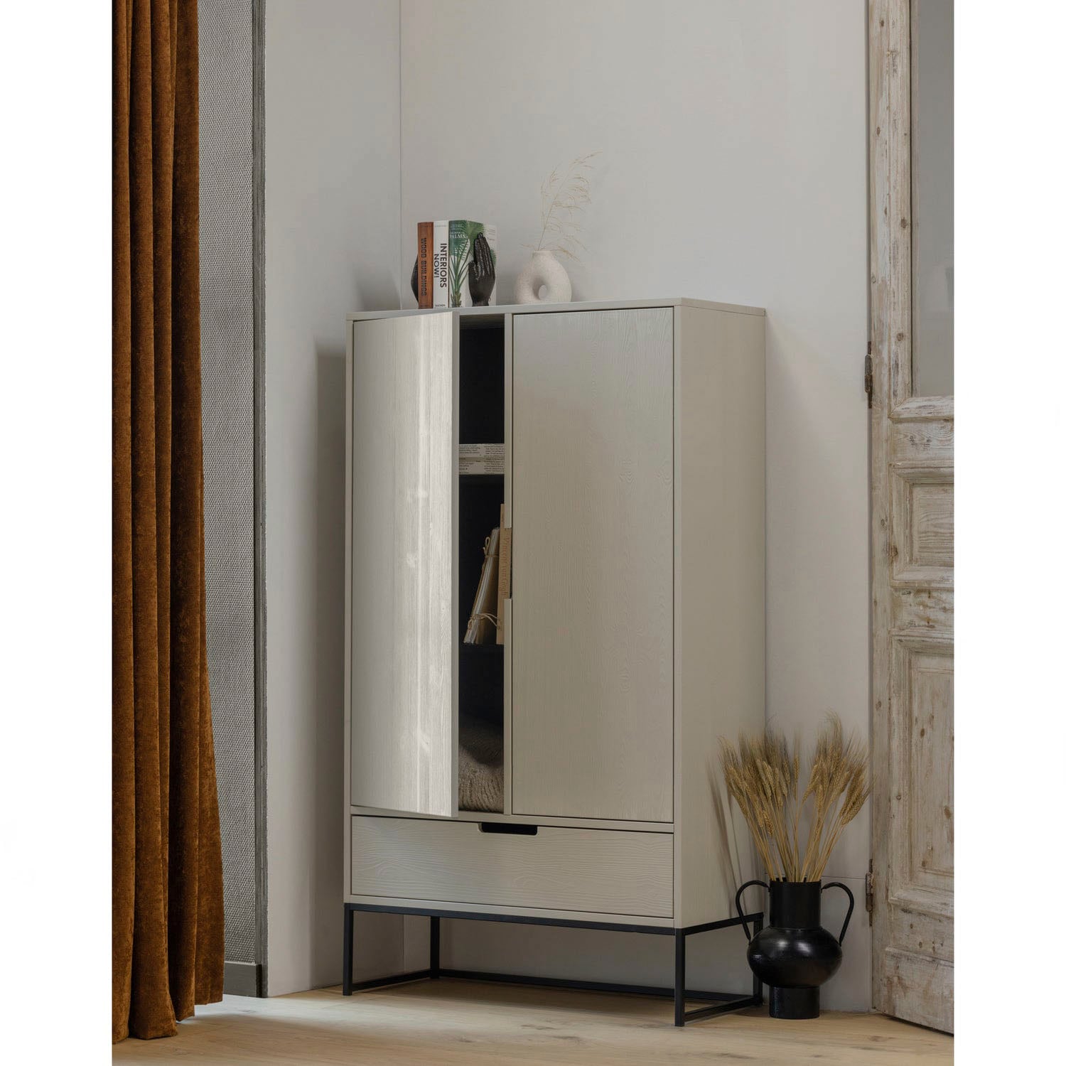 WOOOD Mehrzweckschrank »Silas«, zwei Türen, mit Schublade, H 149 cm x B 85 cm