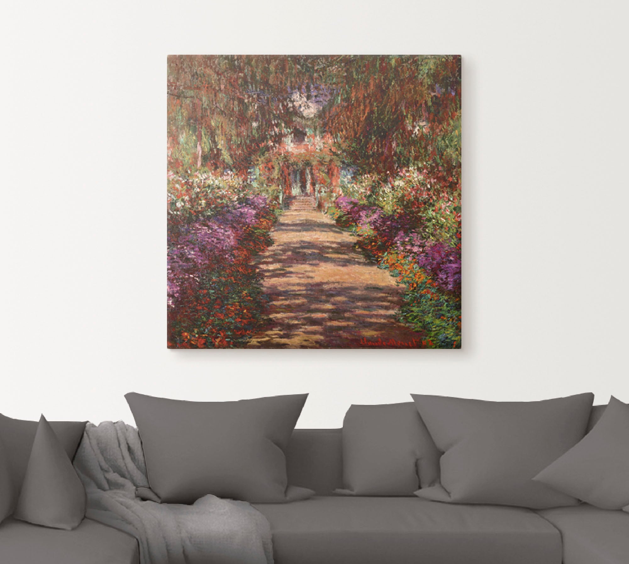 Artland Wandbild »Weg in Monets Garten in Giverny. 1902«, Garten, (1 St.), als Alubild, Outdoorbild, Leinwandbild, Poster, Wandaufkleber