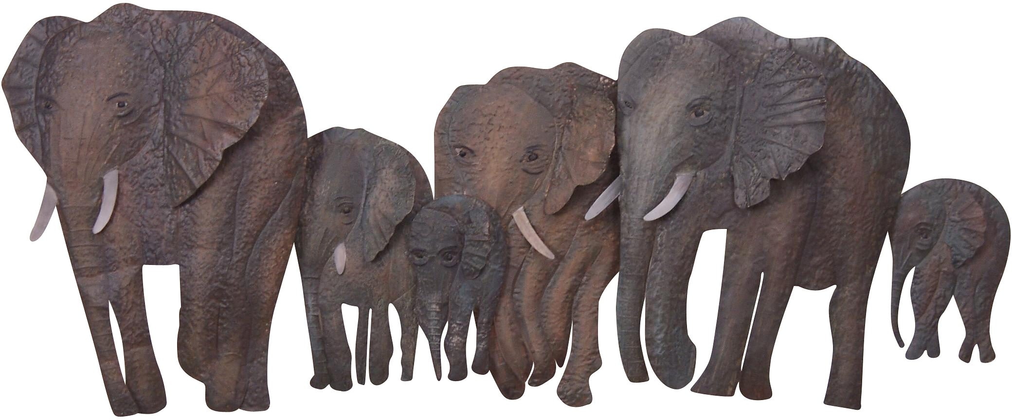 Wanddekoobjekt »Elefantenfamilie«, Wanddeko, aus Metall