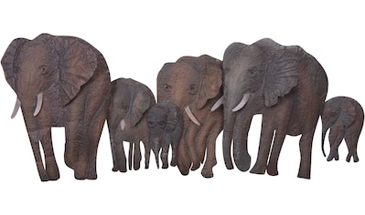 HOFMANN LIVING AND MORE Wanddekoobjekt »Elefantenfamilie«, Wanddeko, aus Metall kaufen