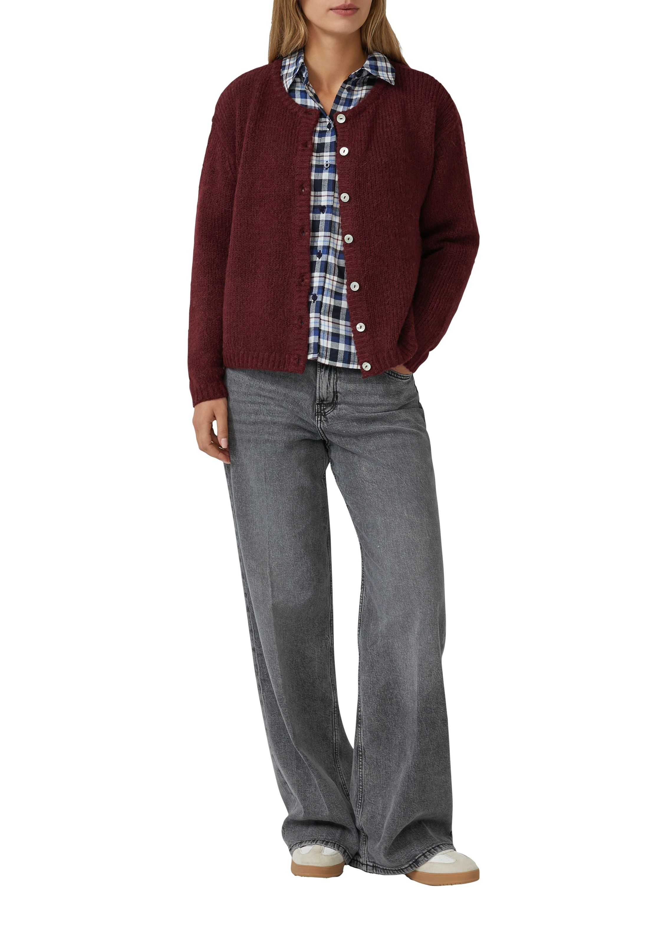 s.Oliver Strickjacke mit Rippbündchen günstig online kaufen