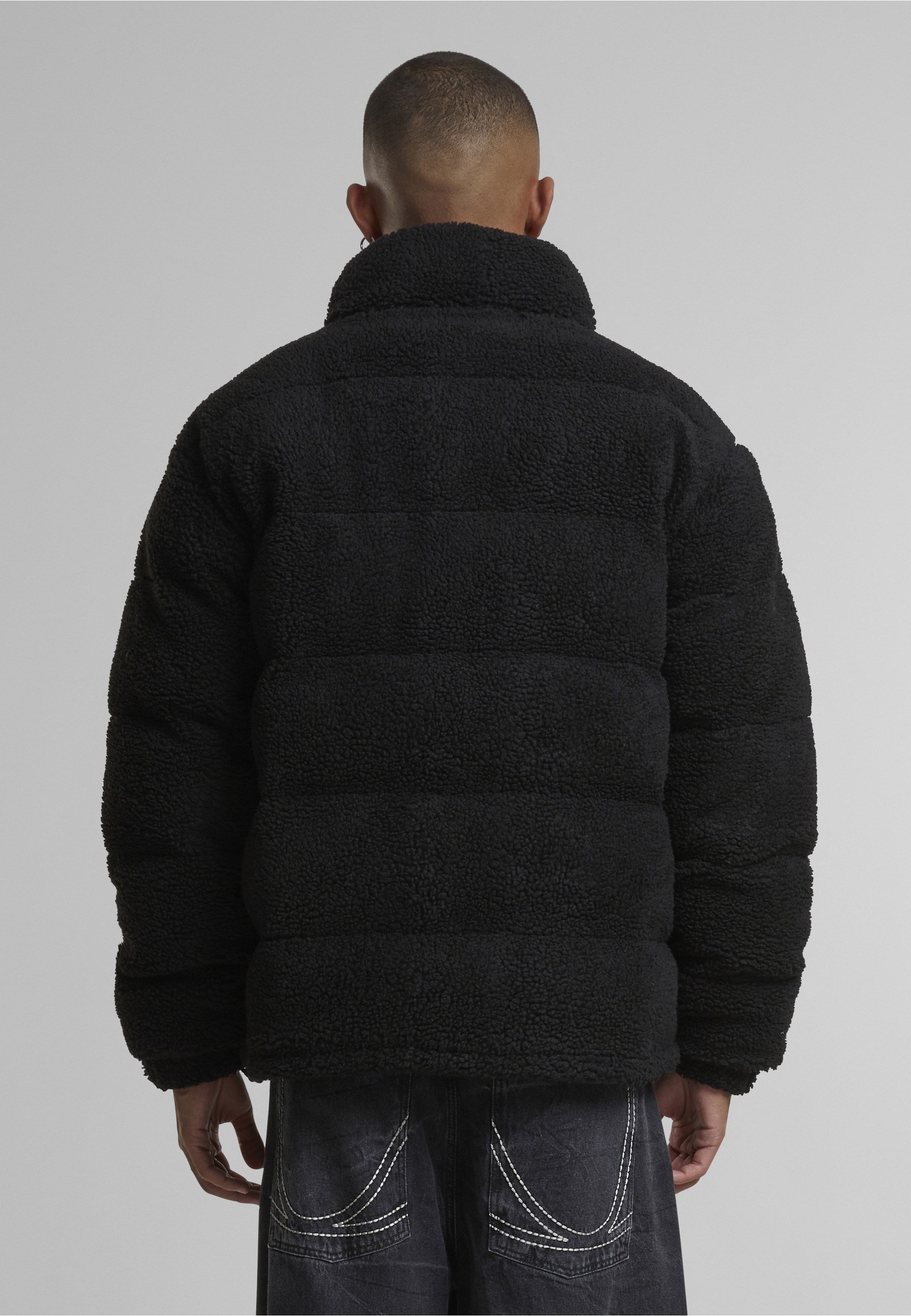 Karl Kani Winterjacke »Karl Kani Herren KM213-070-2 RETRO TEDDY PUFFER JACKET BLACK« 1 Stk. tlg. ohne Kapuze