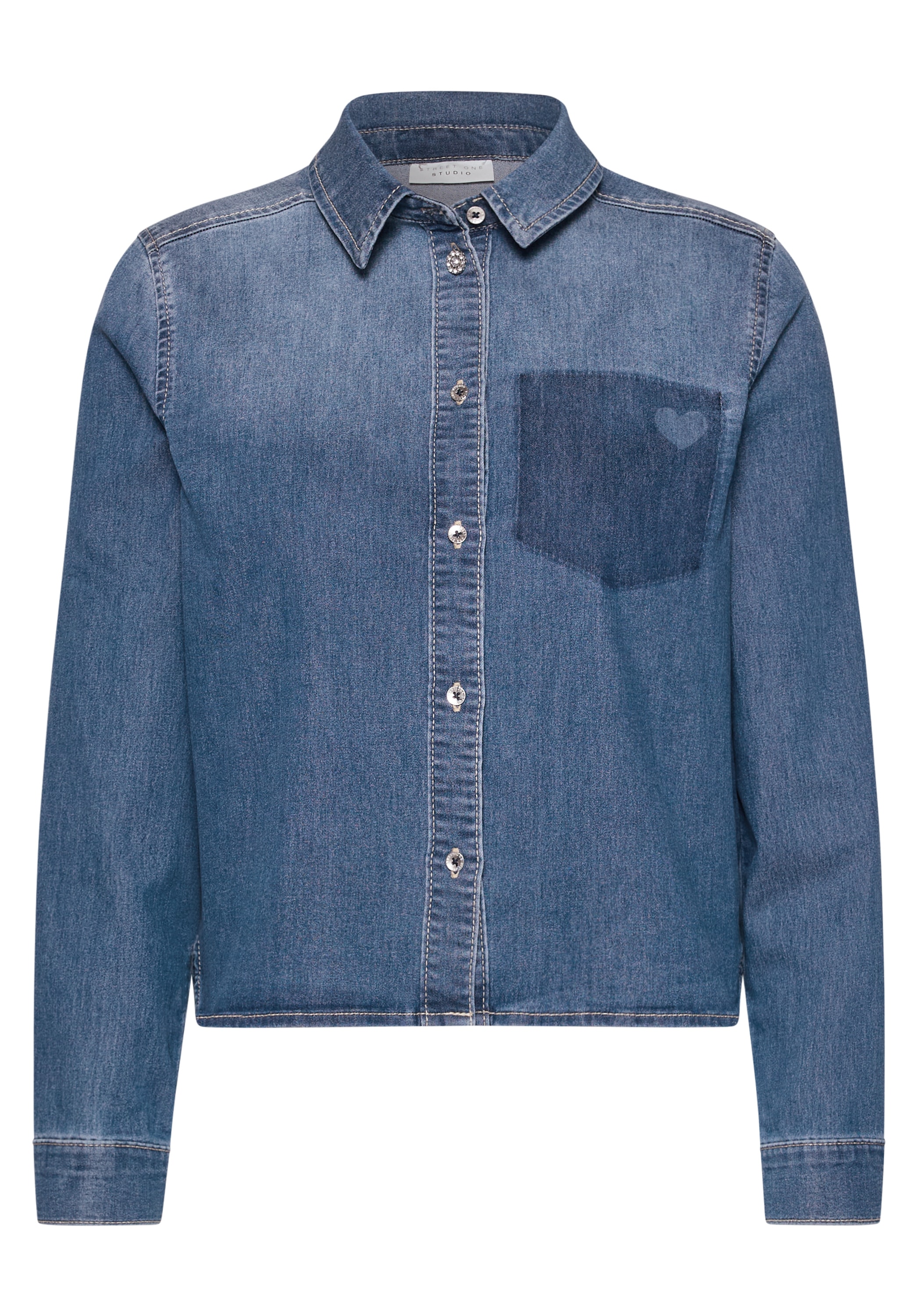 STREET ONE STUDIO Jeansbluse mit Brusttasche