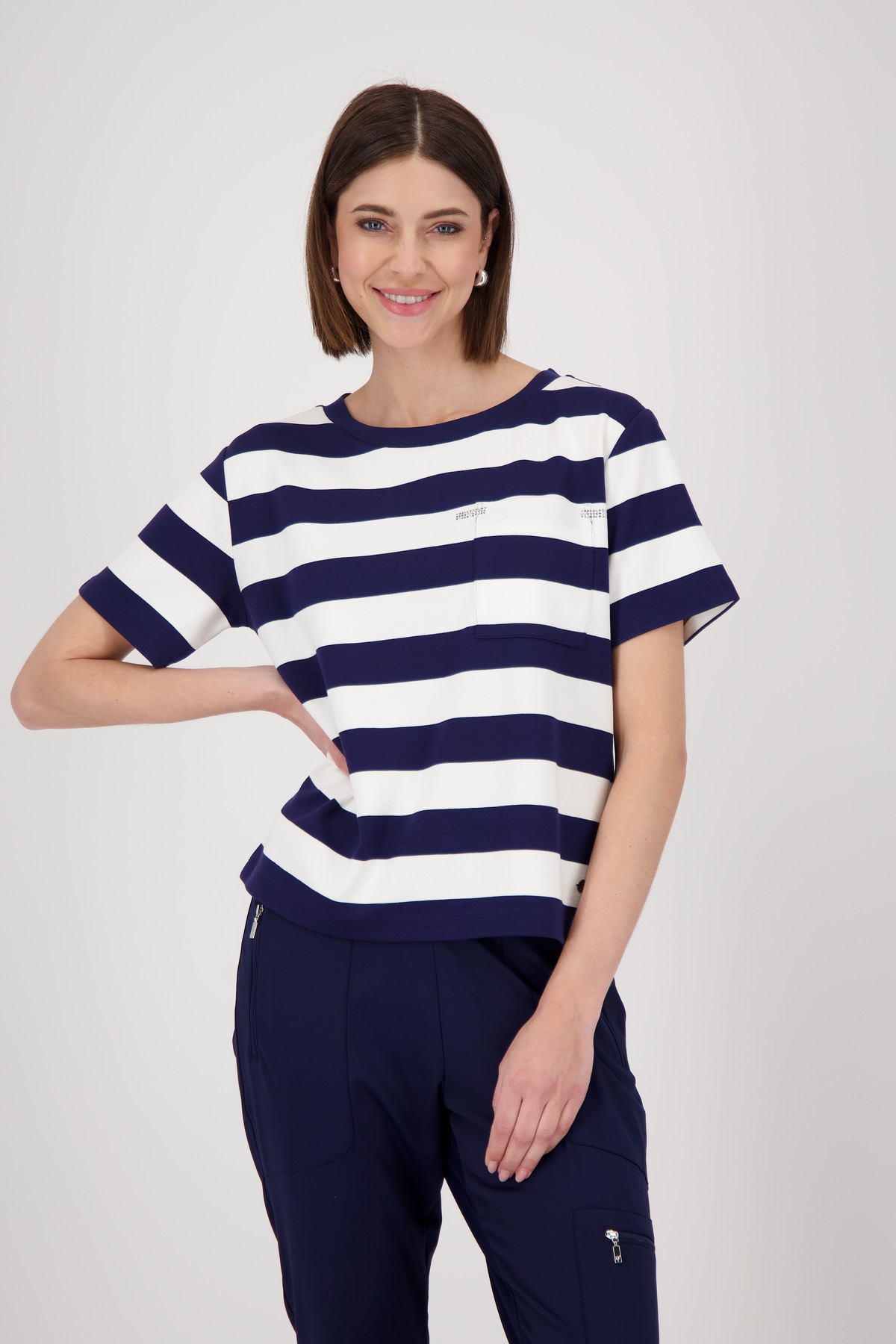 Monari Sweatshirt "Sweatshirt Blockringel", Mit Rundhalsausschnitt günstig online kaufen