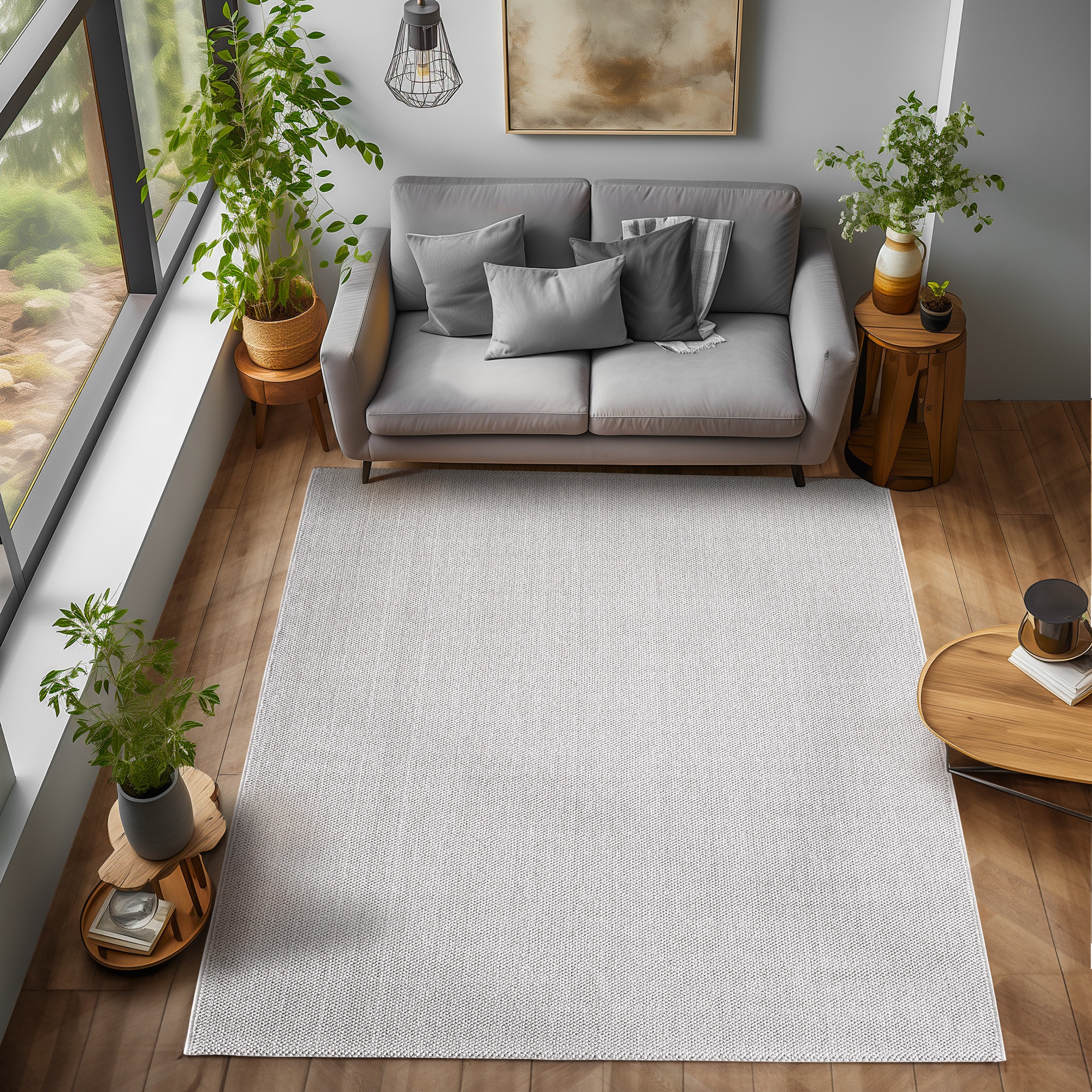 Teppich AYYILDIZ TEPPICHE "LOOM 4300", silber, B:240cm H:7mm L:340cm, Polypropylen, Teppiche, Teppich, Läufer, Kurzflor, pflegeleicht, robust, strapazierfähig