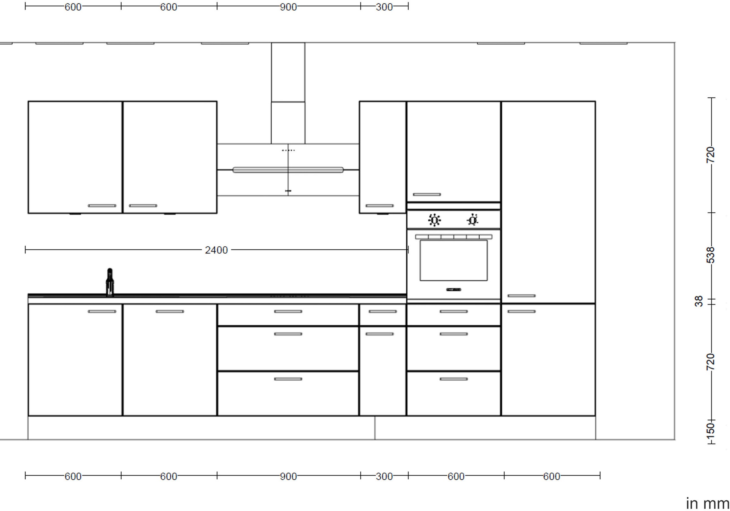 nobilia® Küchenzeile »"Riva premium"«, vormontiert, Ausrichtung wählbar, Breite 360 cm, ohne E-Geräte