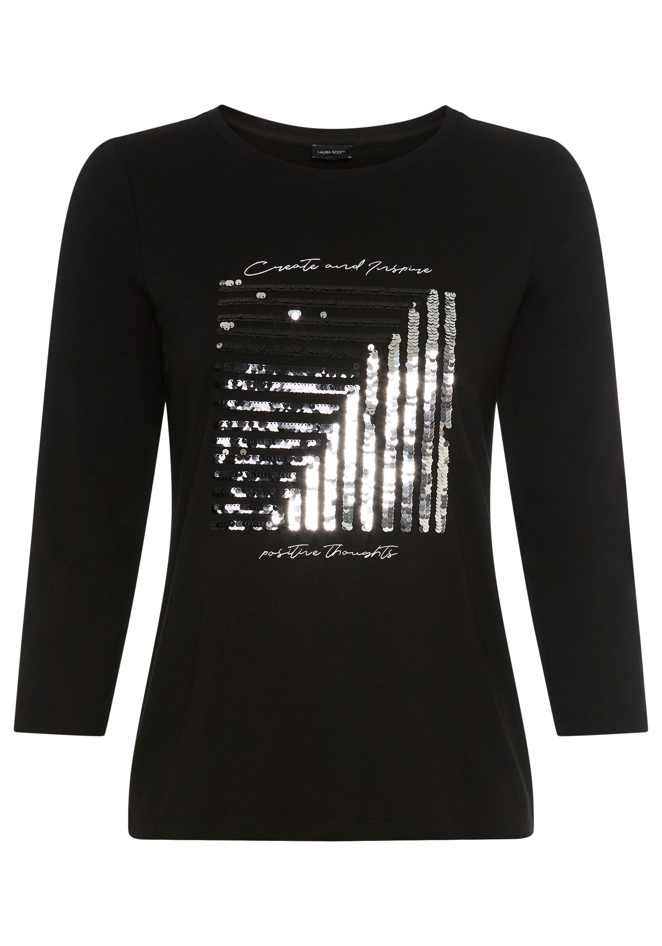 Laura Scott Longsleeve, mit Pailletten und Foliendruck - NEUE KOLLEKTION