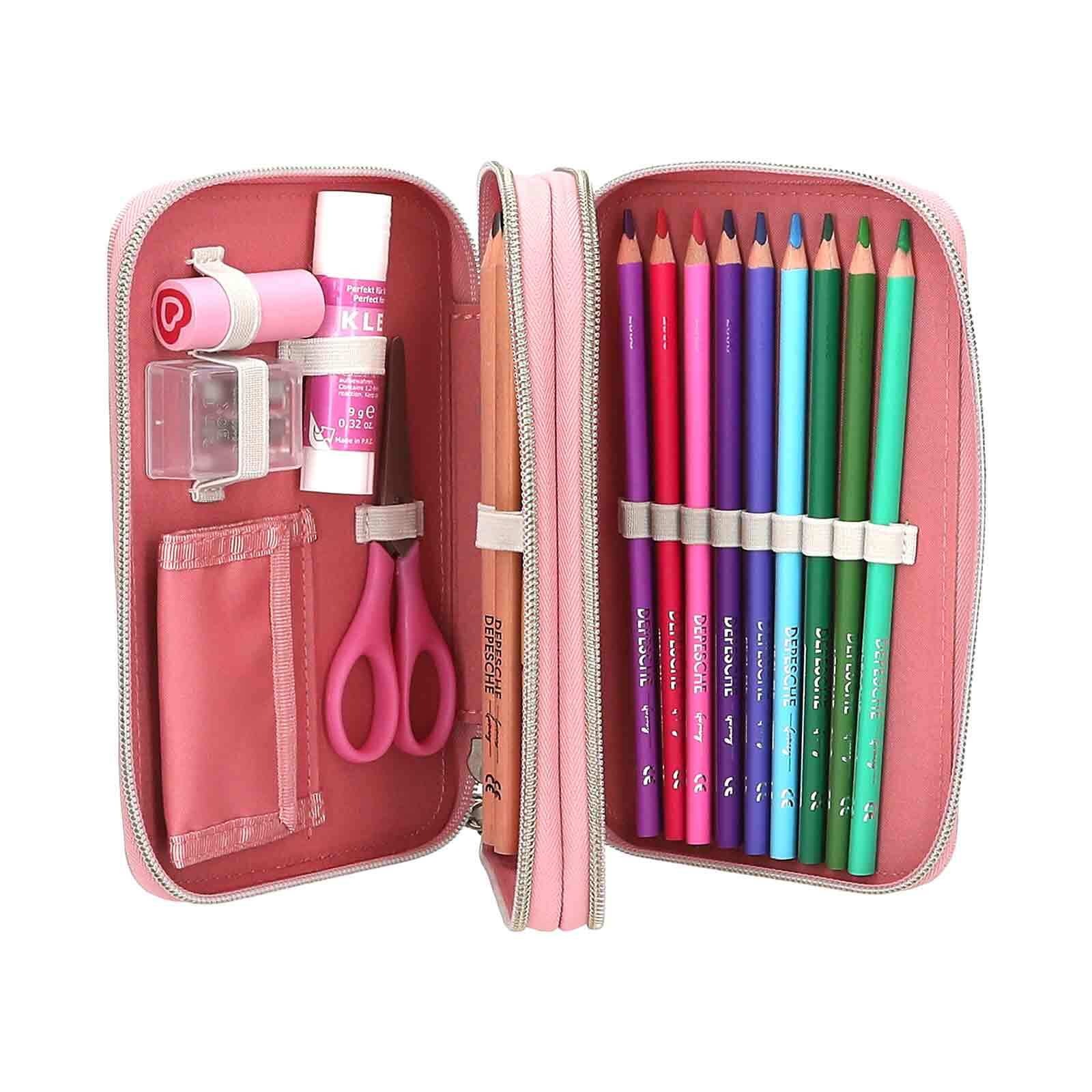 Depesche Buntstift »2-Fach Federtasche HEART TO HEART TOPModel 5,5 x 12 x 19 cm rosa«